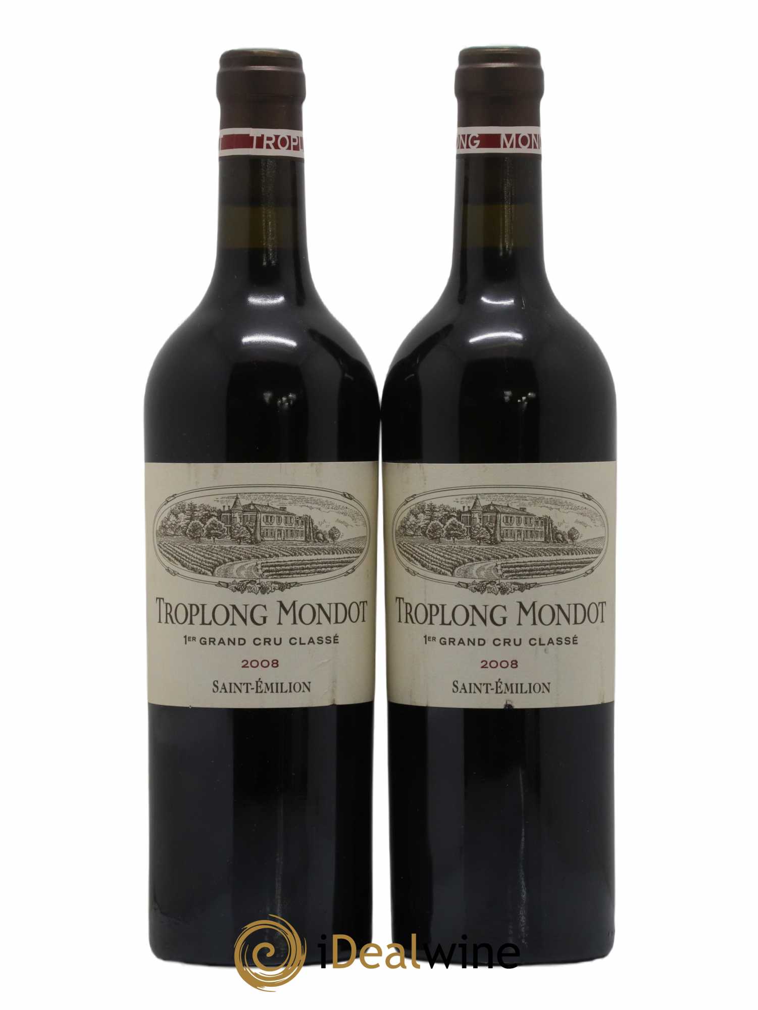 Château Troplong Mondot 1er Grand Cru Classé B 2008 - Lot of 2 bottles - 0