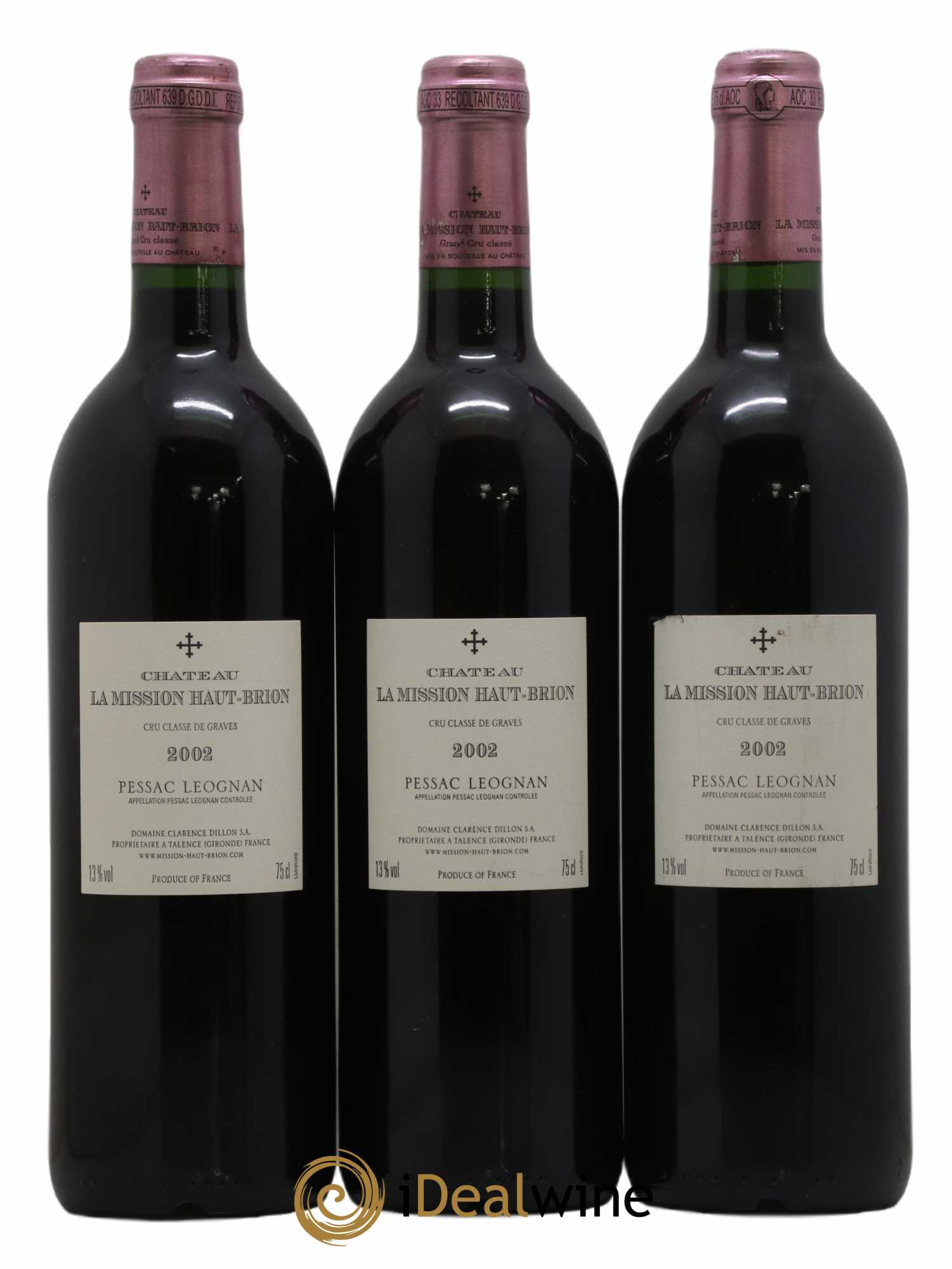 Château la Mission Haut-Brion Cru Classé de Graves 2002 - Lot de 3 bouteilles - 1