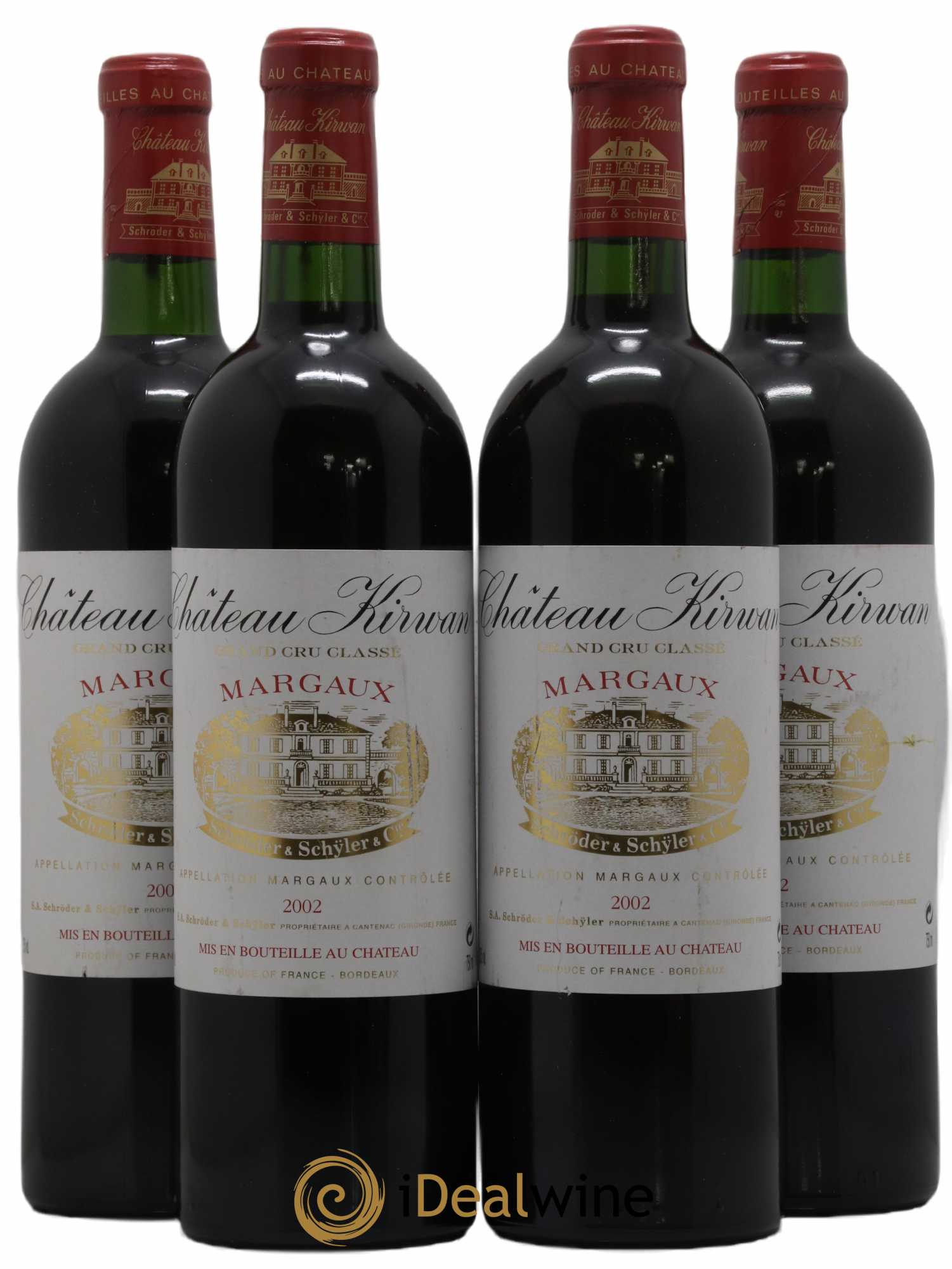 Château Kirwan 3ème Grand Cru Classé 2002 - Lot de 4 bouteilles - 0