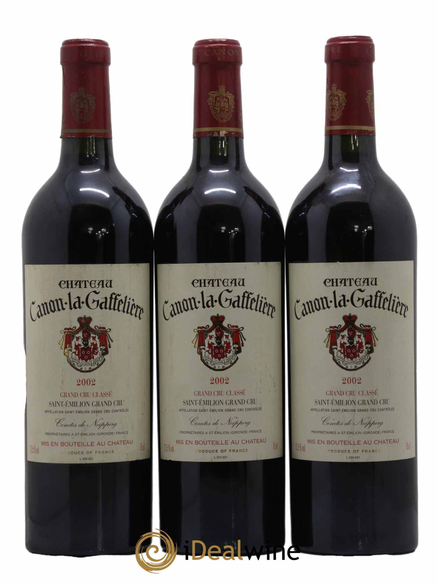 Château Canon la Gaffelière 1er Grand Cru Classé B 2002 - Lot de 3 bouteilles - 0