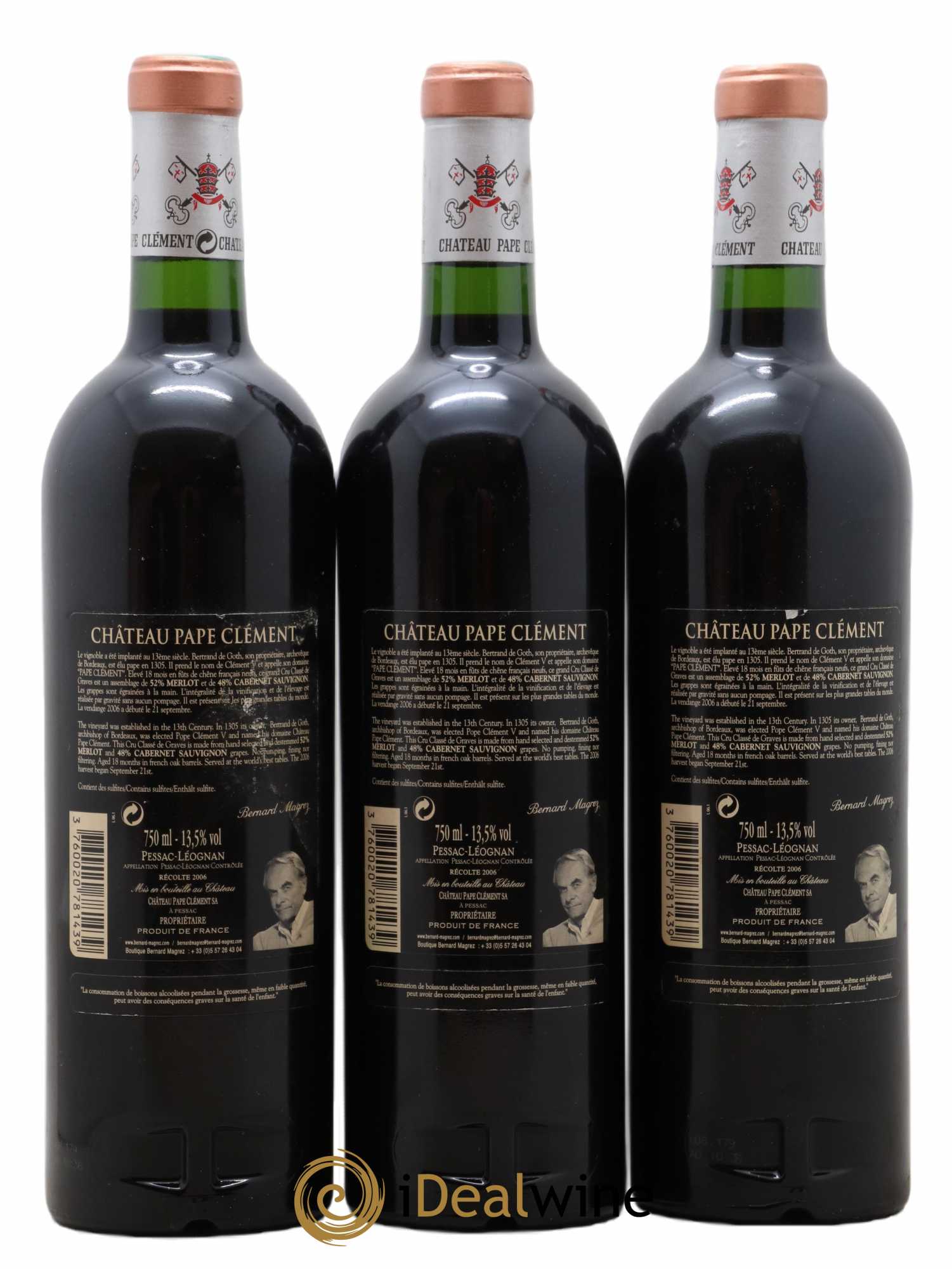 Château Pape Clément Cru Classé de Graves 2006 - Lot of 3 bottles - 1