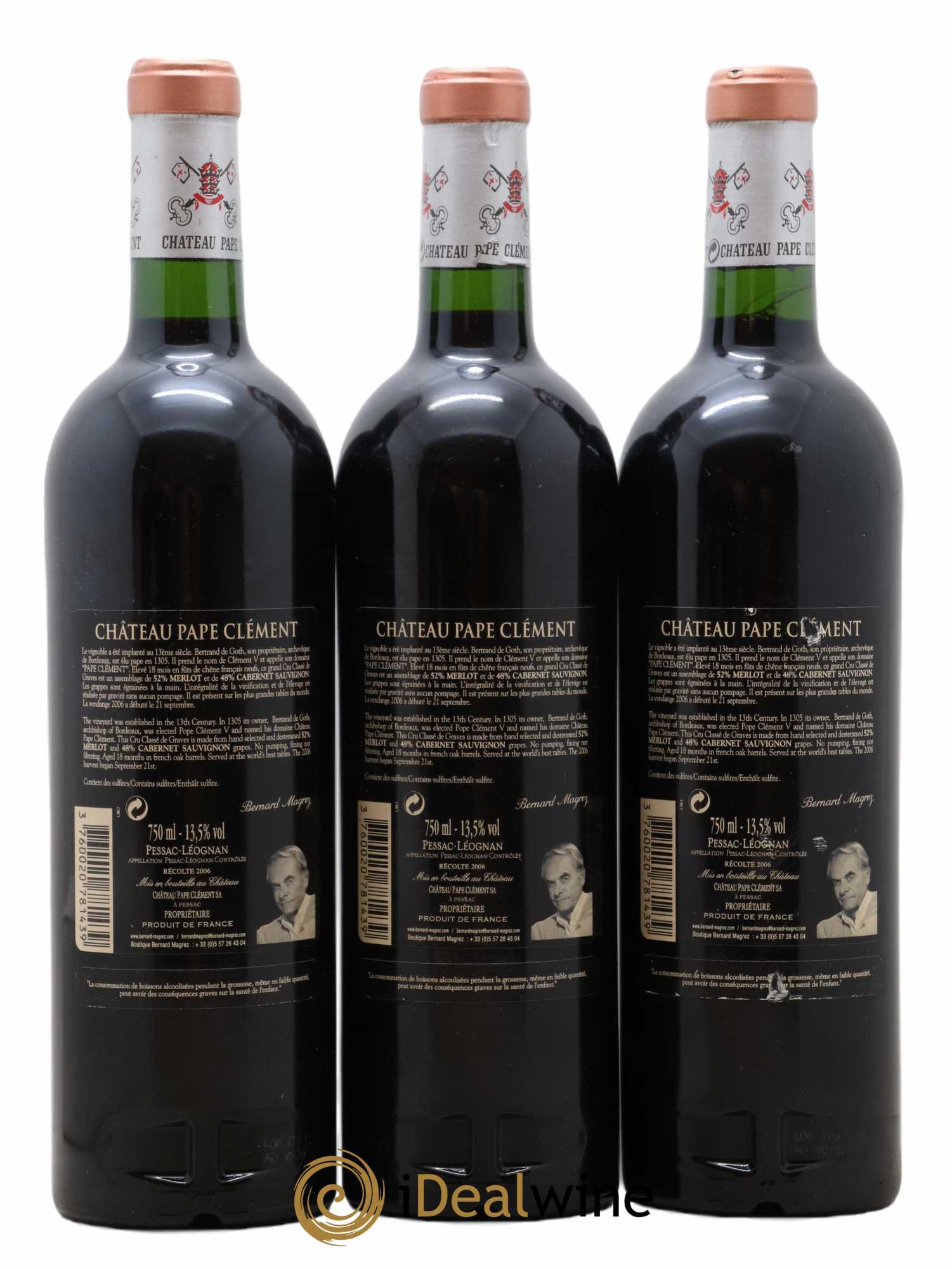 Château Pape Clément Cru Classé de Graves 2006 - Lot de 3 bouteilles - 1