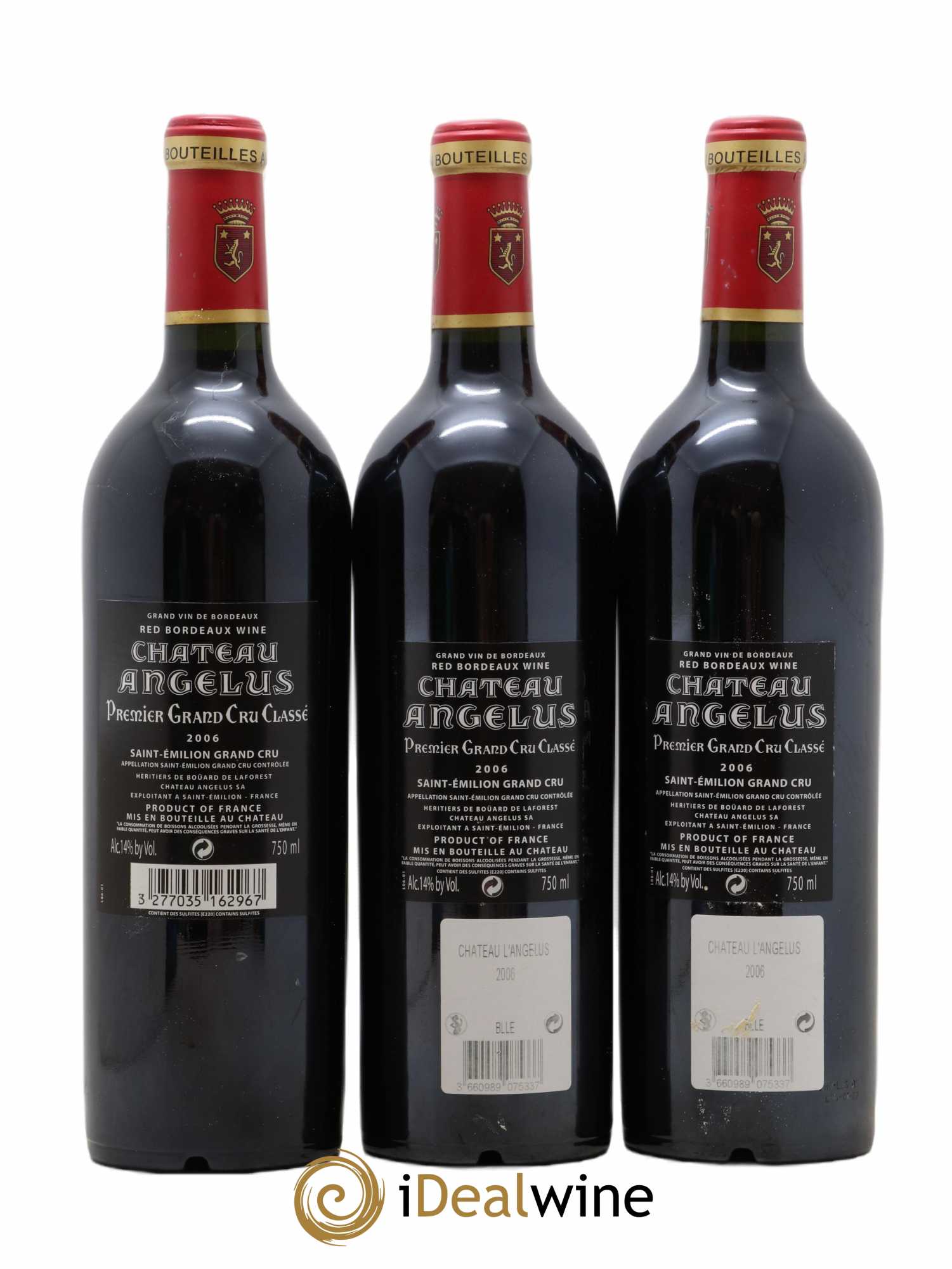 Château Angélus 1er Grand Cru Classé A 2006 - Posten von 3 Flaschen - 1