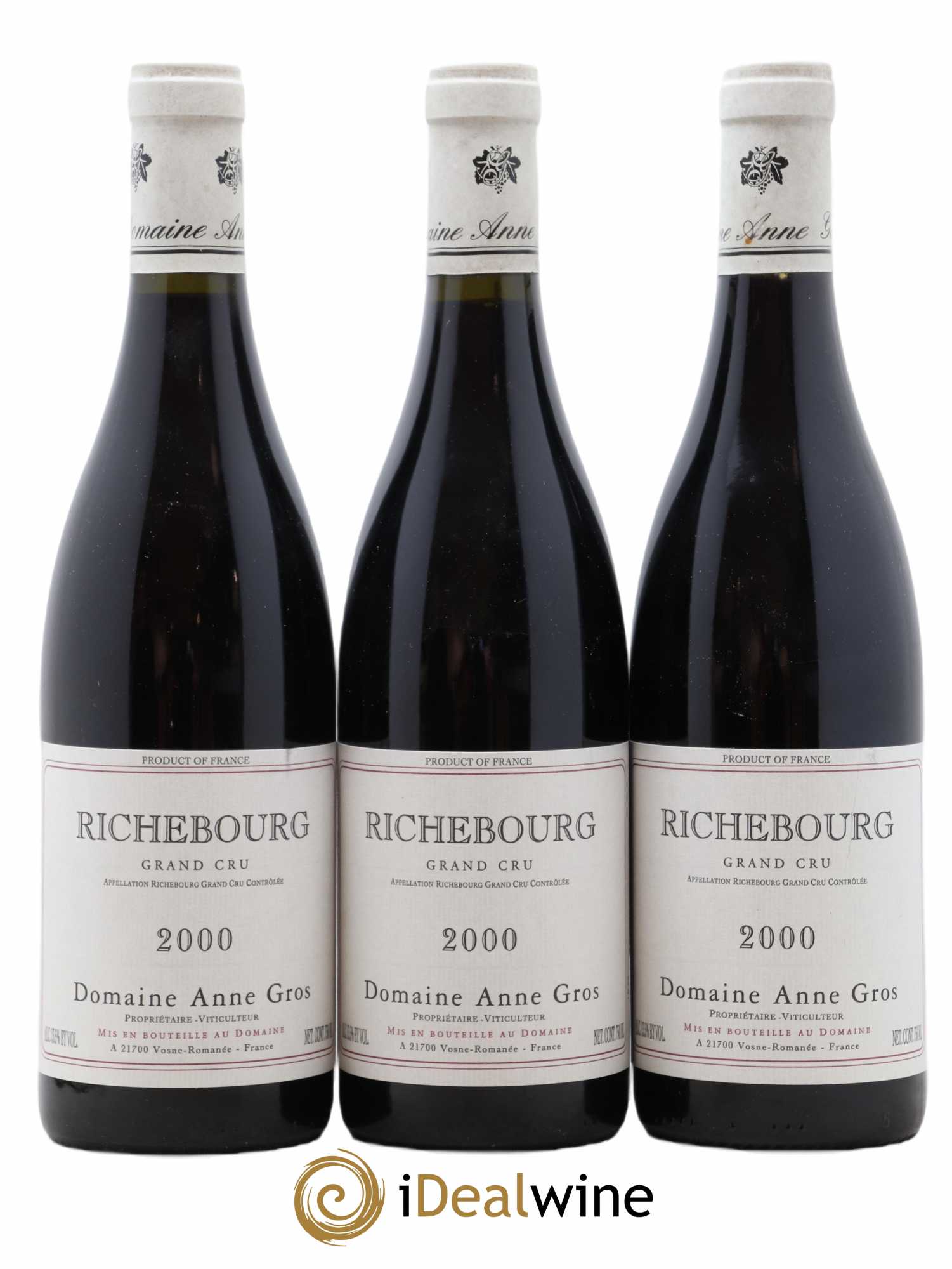 Richebourg Grand Cru Anne Gros 2000 - Lot de 3 bouteilles - 0