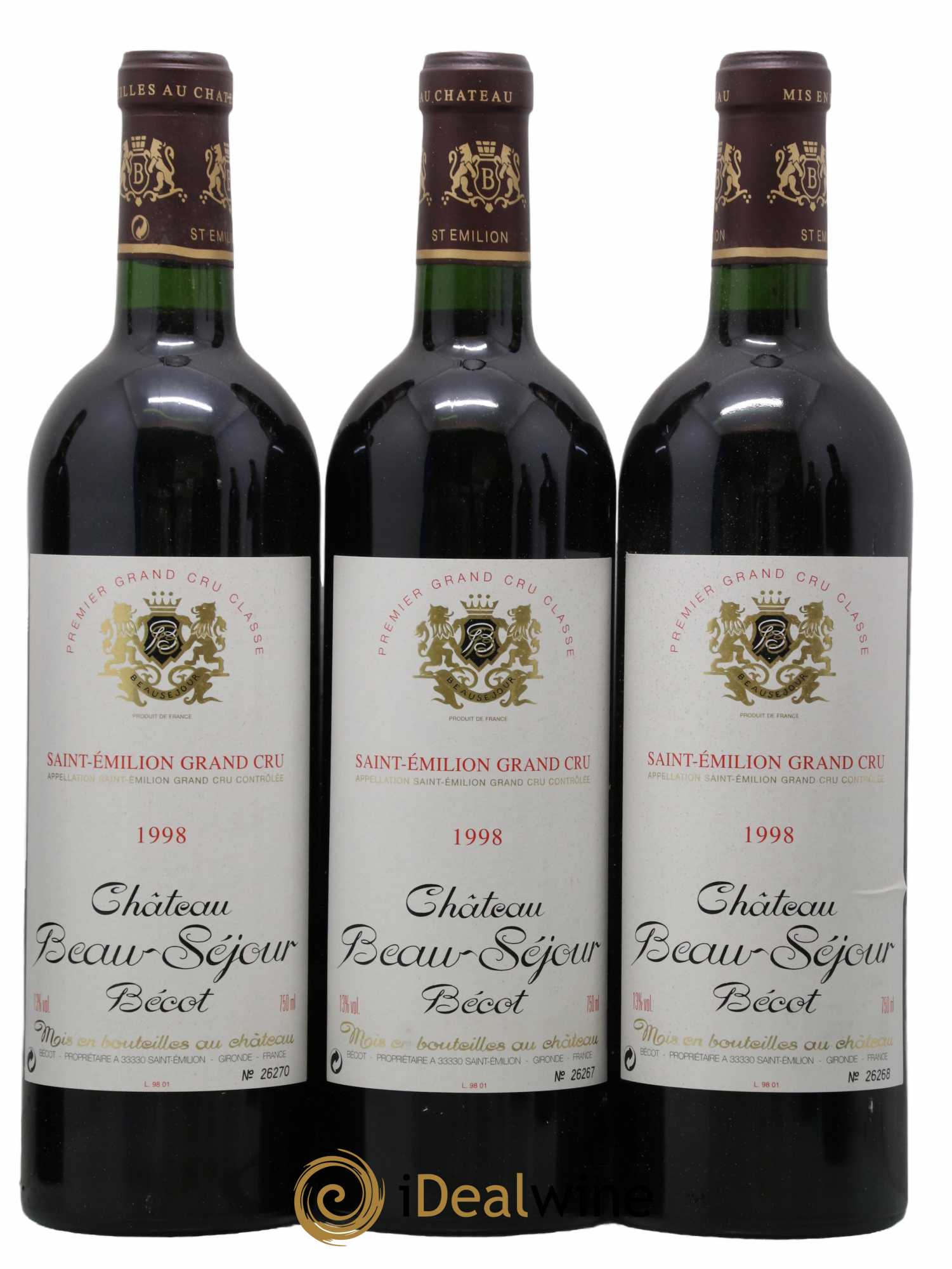 Château Beau-Séjour Bécot 1er Grand Cru Classé B 1998 - Lot de 6 bouteilles - 2