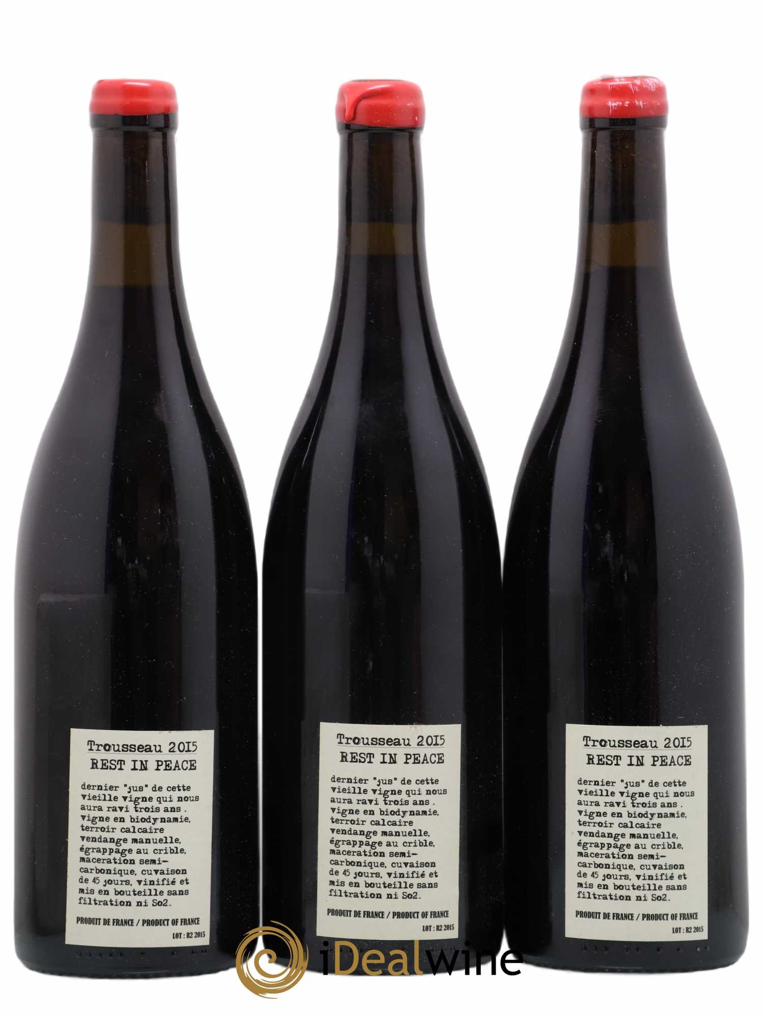 Arbois Trousseau Adeline Houillon & Renaud Bruyère Rest in Peace  2015 - Lot de 3 bouteilles - 1