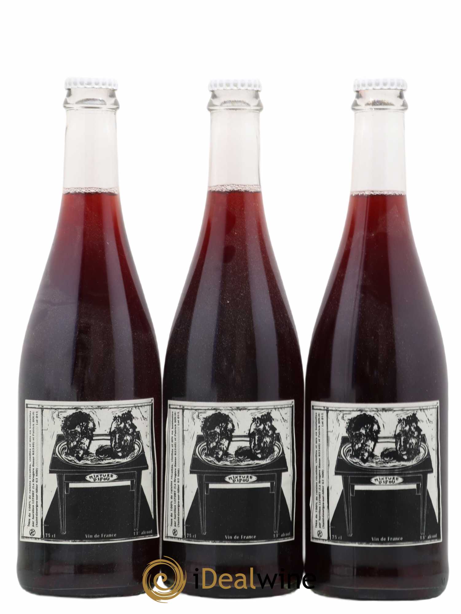 Vin de France Mixture Pifou Aurelien Lefort et Patrick bouju 2015 - Posten von 3 Flaschen - 0