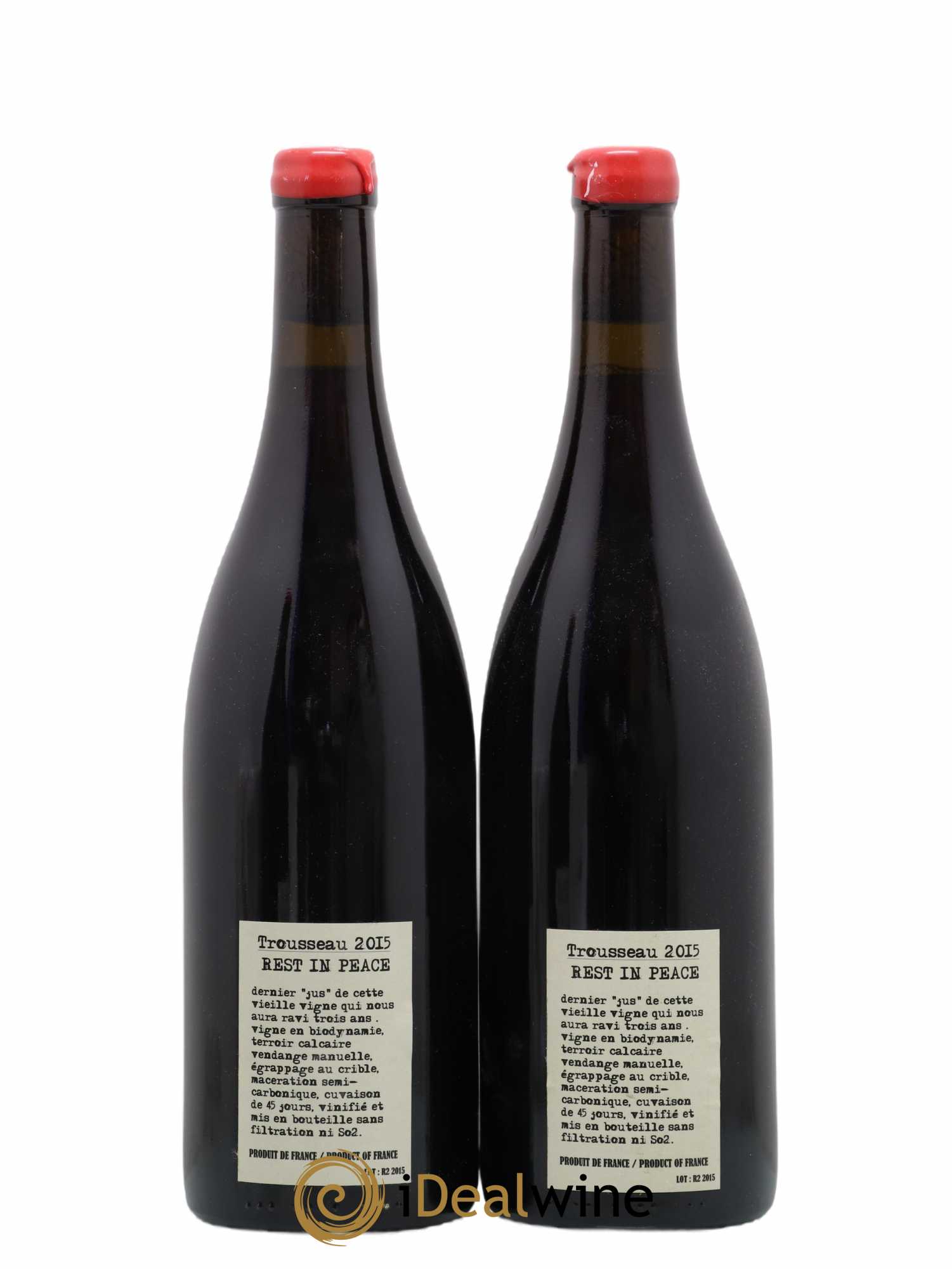 Arbois Trousseau Adeline Houillon & Renaud Bruyère Rest in Peace 2015 - Lotto di 2 bottiglie - 1