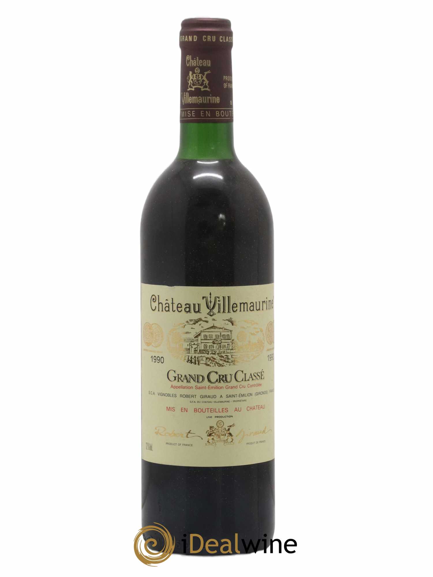 Château Villemaurine Grand Cru Classé 1990 - Lot de 1 bouteille - 0