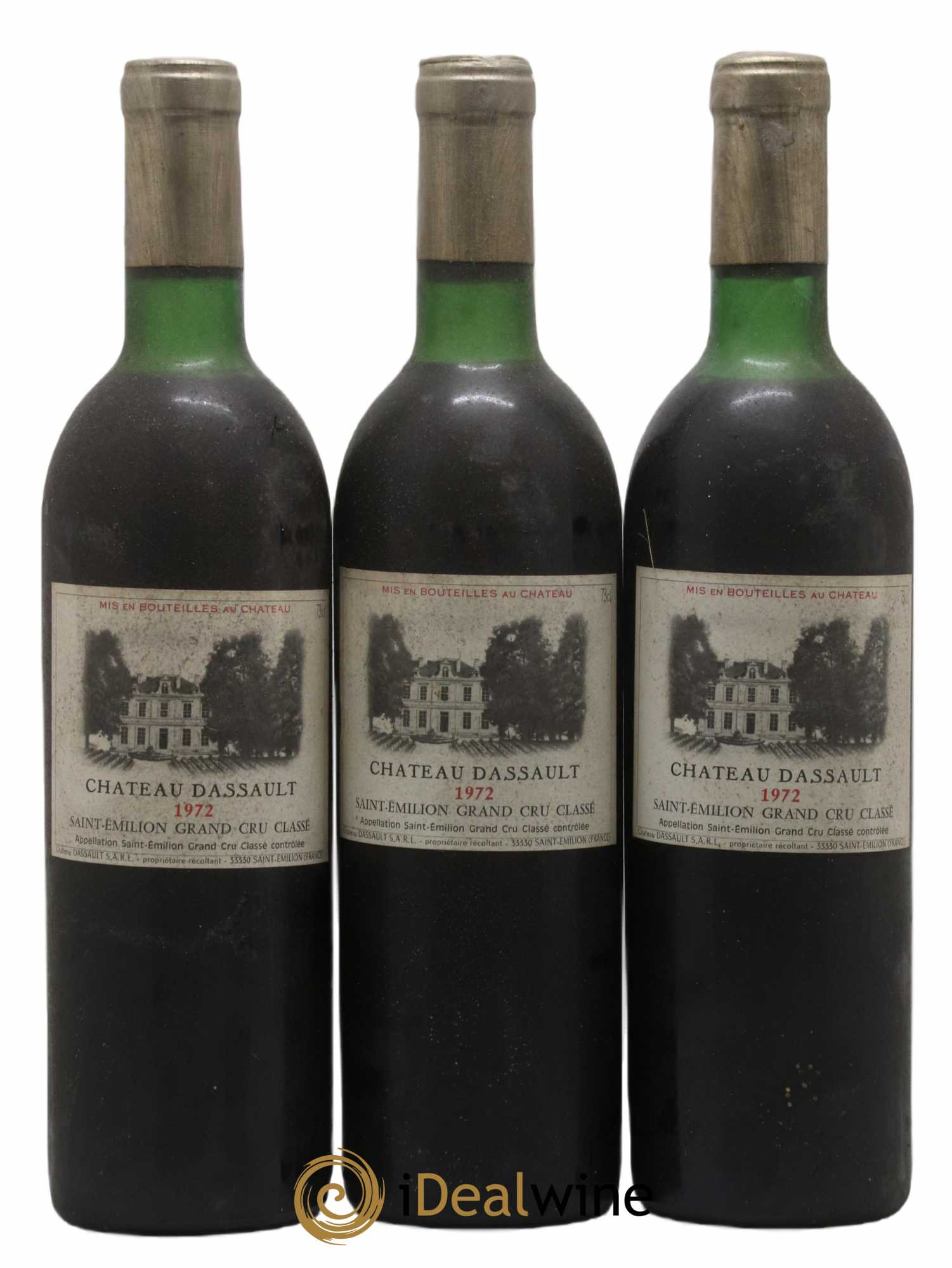 Château Dassault Grand Cru Classé 1972 - Lot de 3 bouteilles - 0
