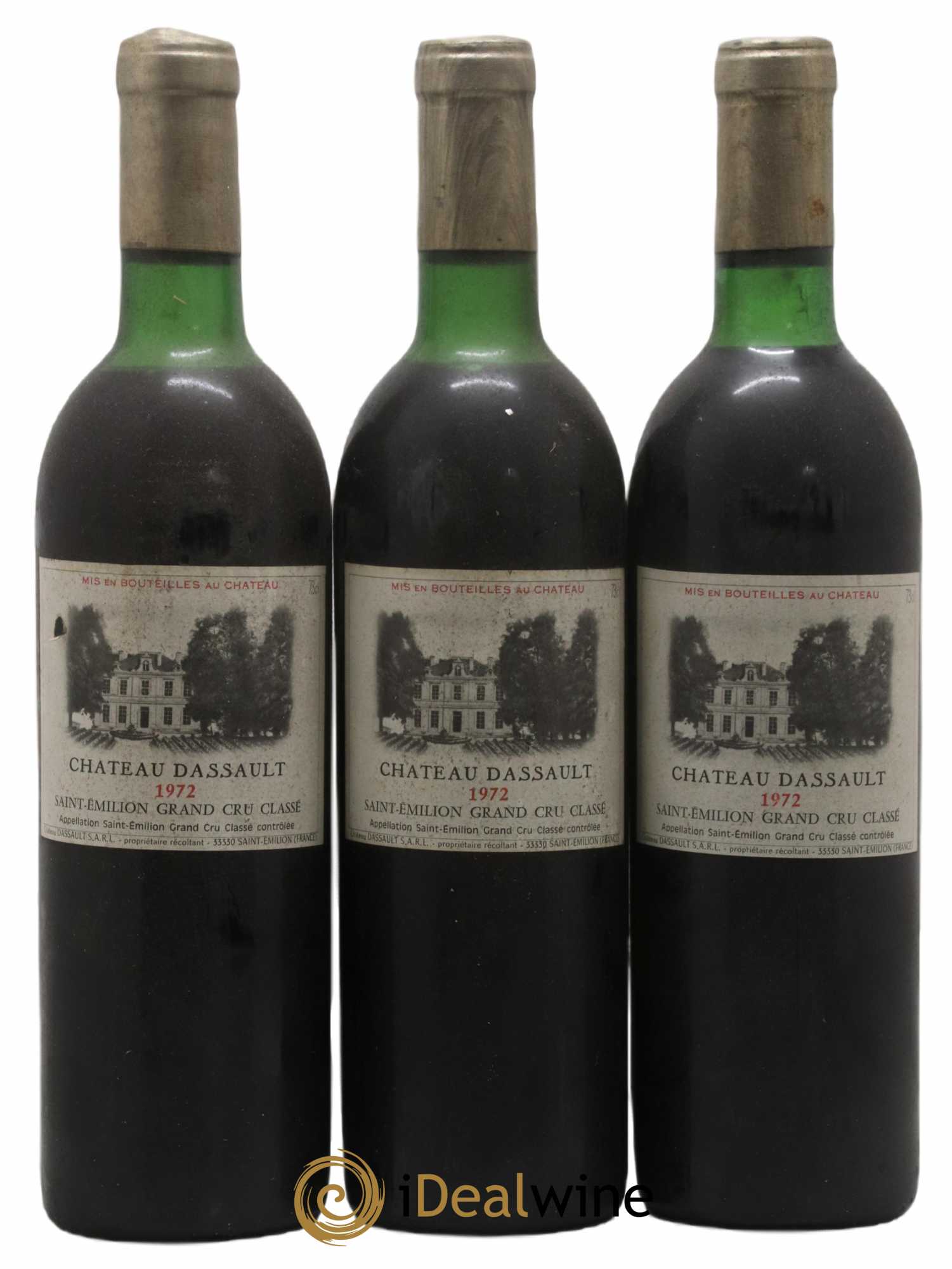 Château Dassault Grand Cru Classé 1972 - Lot de 3 bouteilles - 0