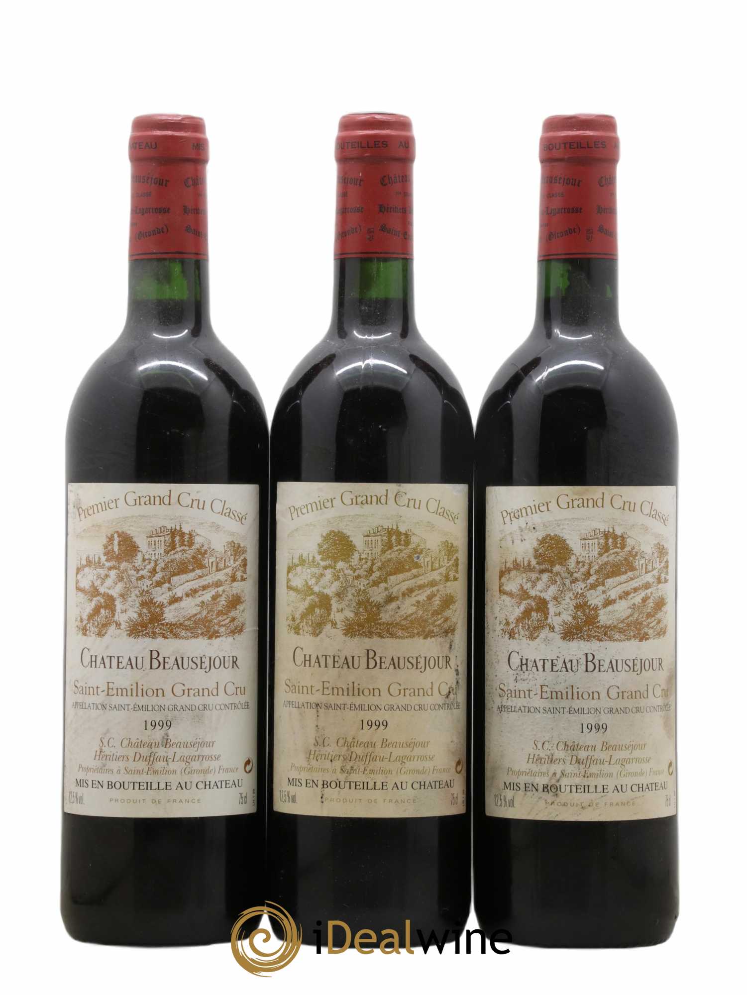 Château Beauséjour (Duffau-Lagarrosse) 1er Grand Cru Classé B 1999 - Lot de 3 bouteilles - 0