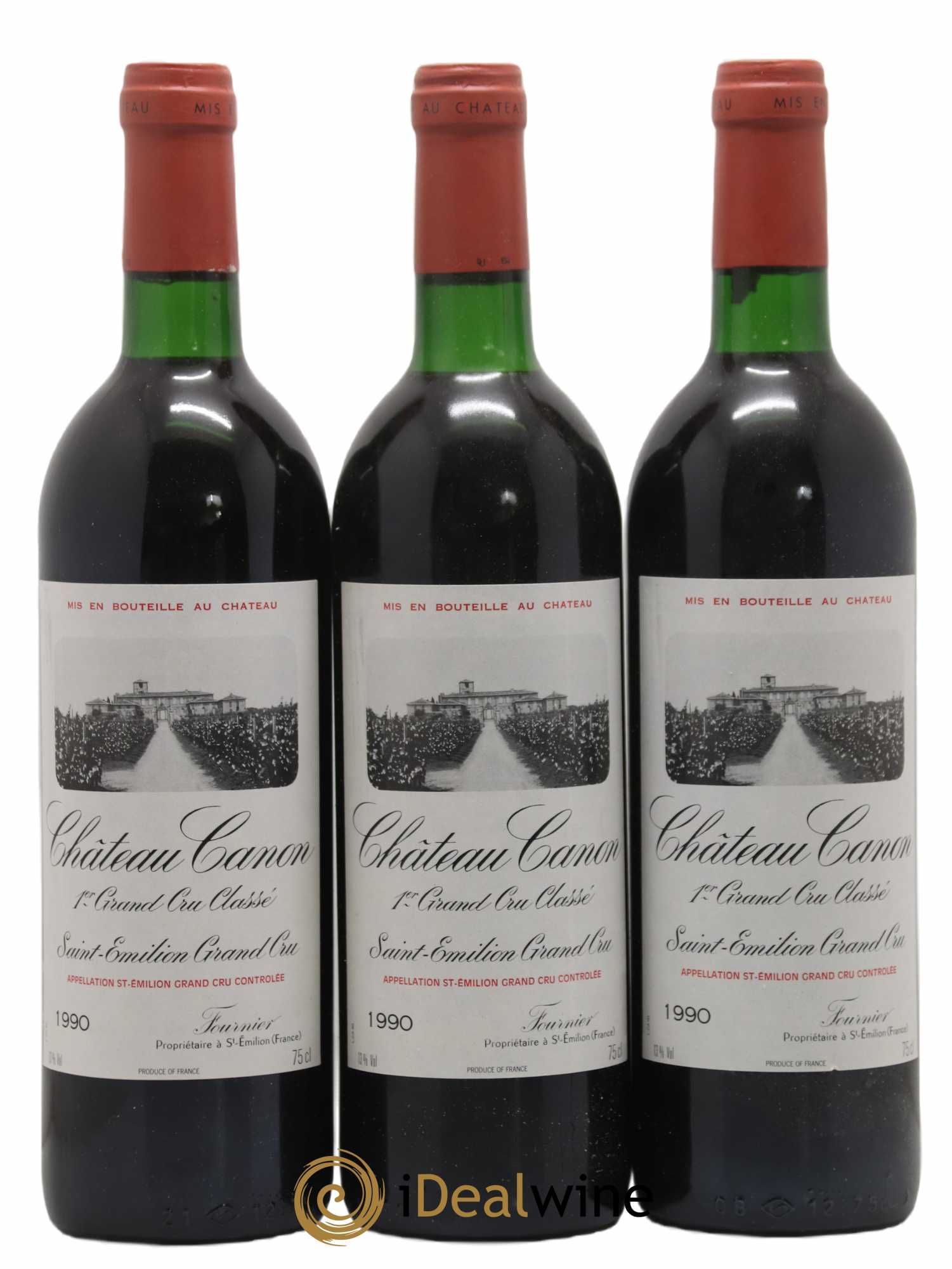 Château Canon 1er Grand Cru Classé B 1990 - Lot de 3 bouteilles - 0