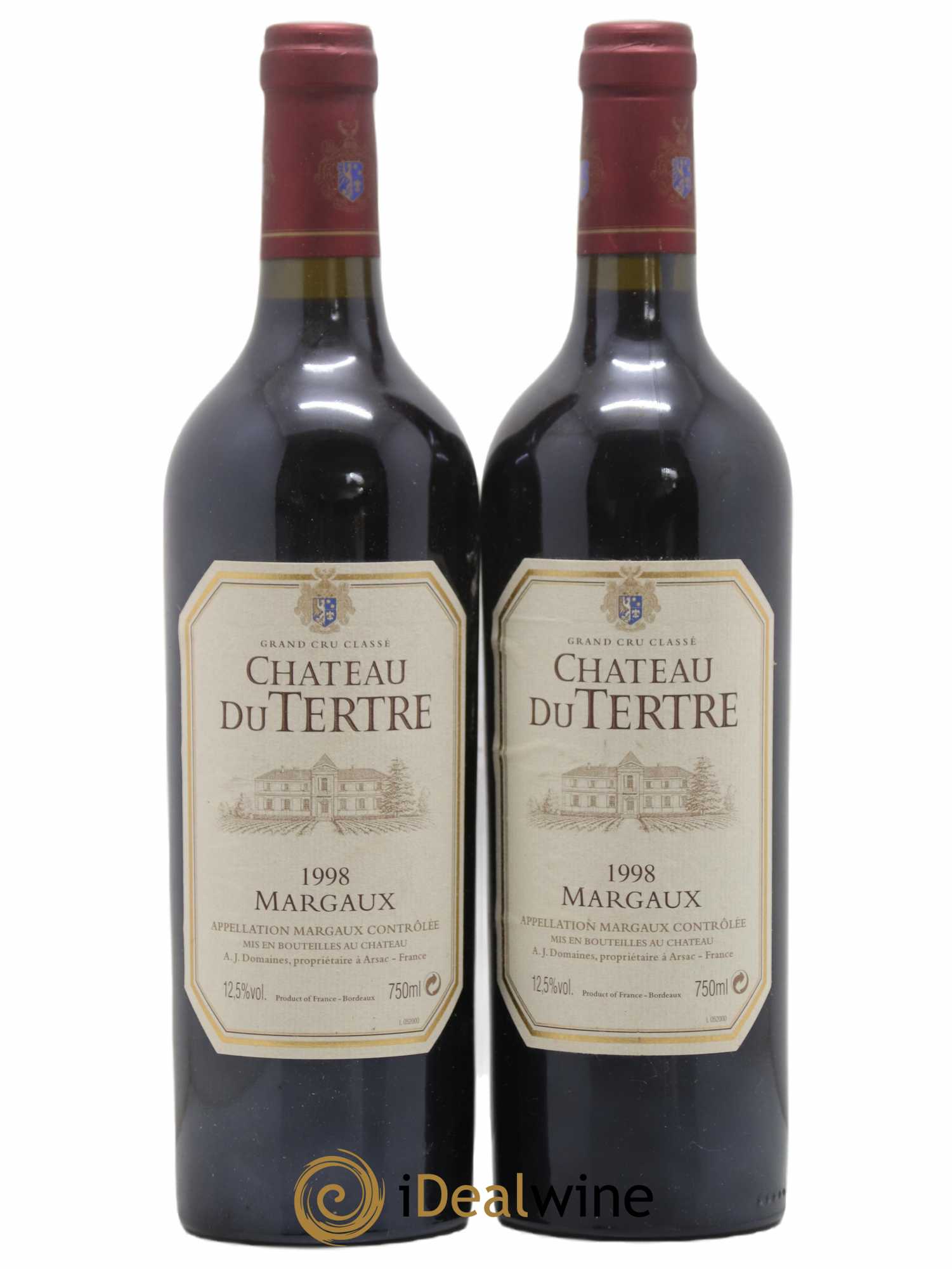 Château du Tertre 5ème Grand Cru Classé 1998 - Lot de 2 bouteilles - 0