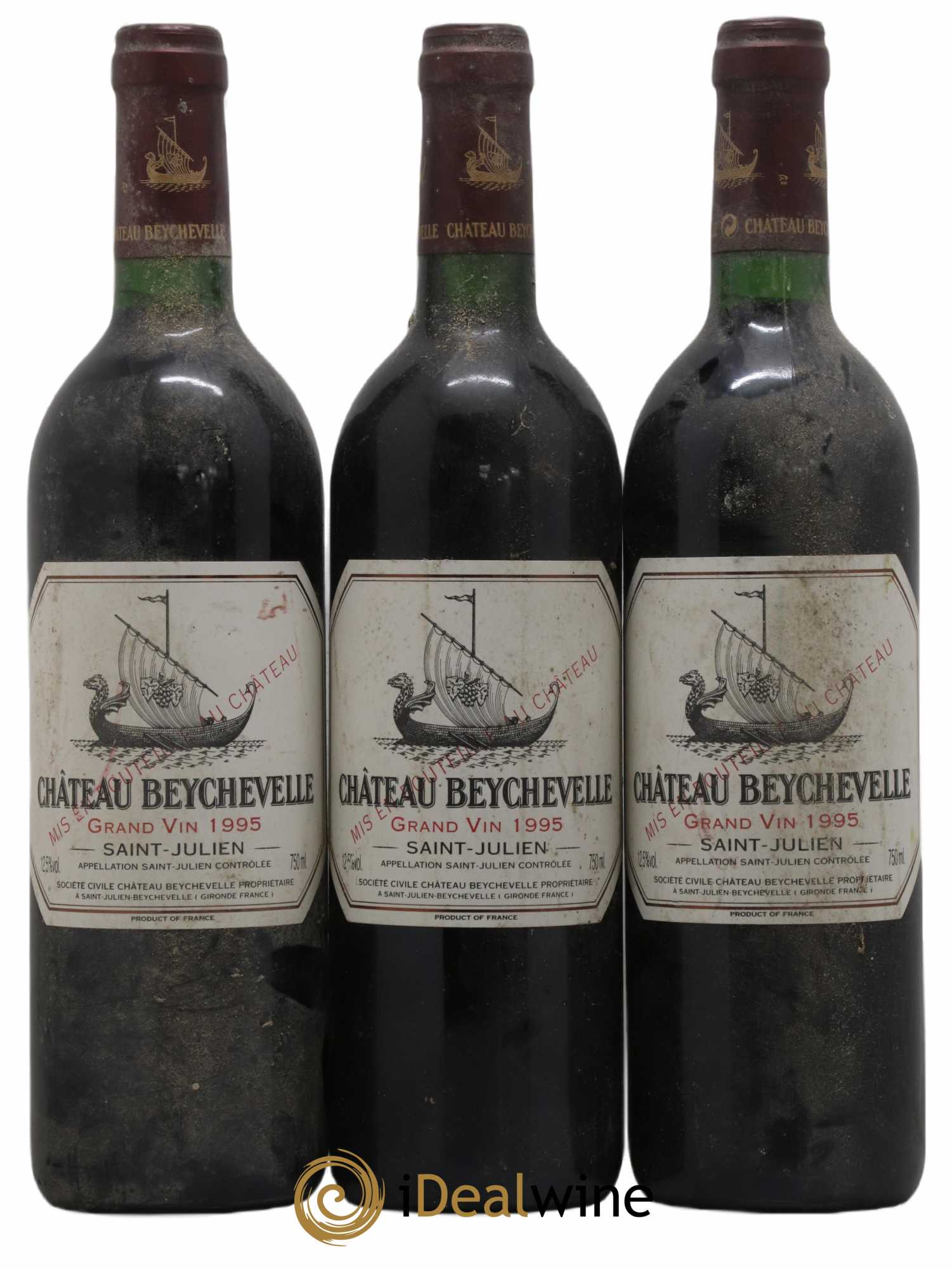 Château Beychevelle 4ème Grand Cru Classé 1995 - Lot de 3 bouteilles - 0