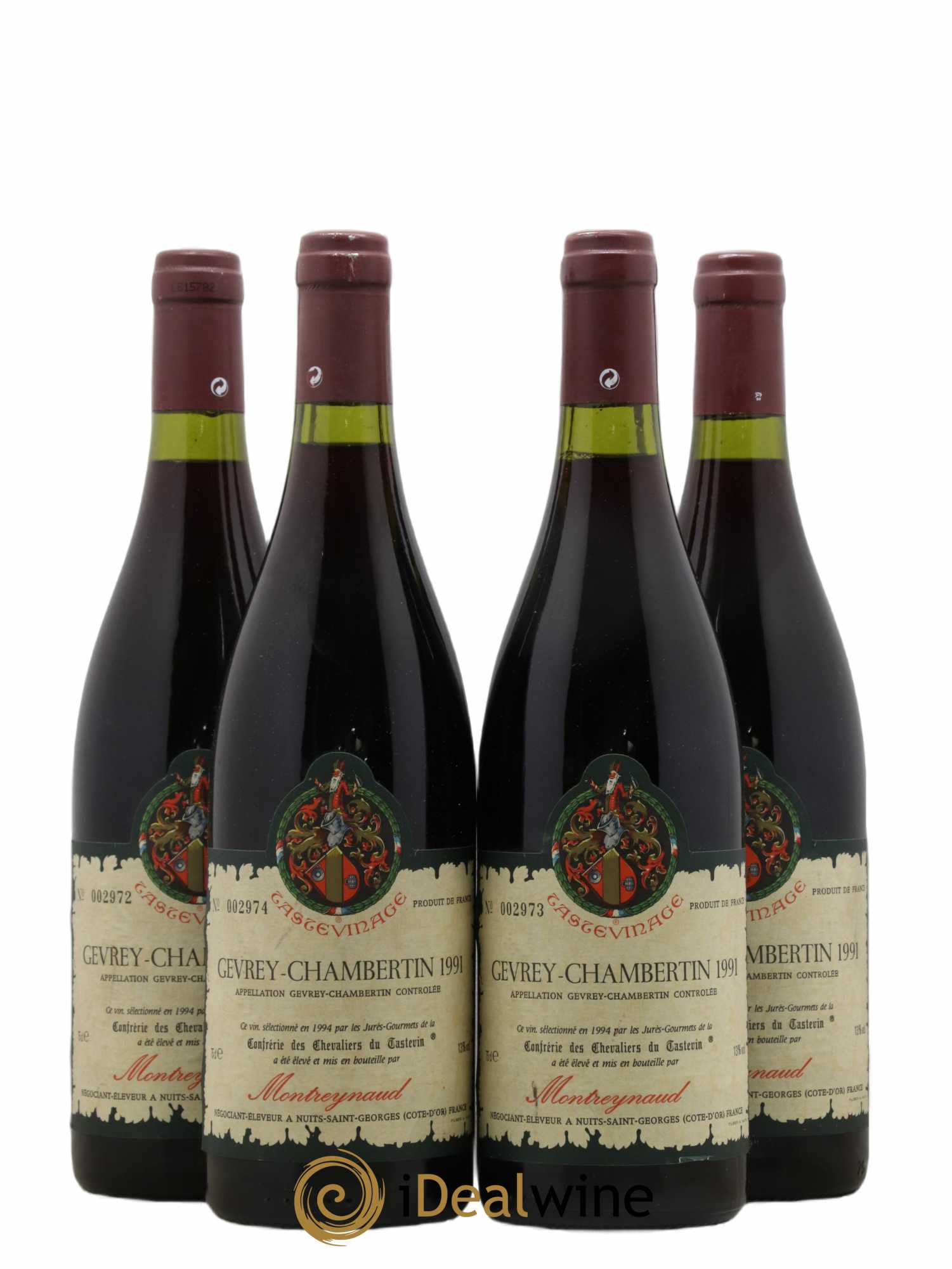 Gevrey-Chambertin Tasteviné Maison Montreynaud 1991 - Lot de 4 bouteilles - 0