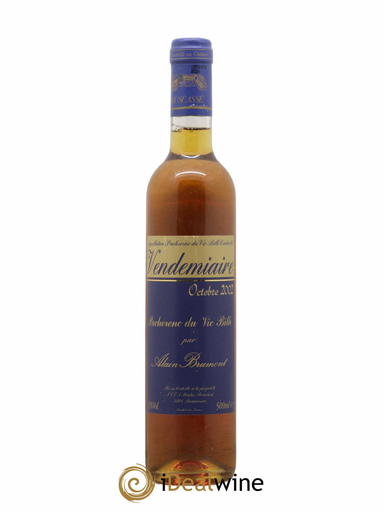 Pacherenc du Vic-Bilh Château Bouscassé Vendemiaire Alain Brumont 50CL 2002 - Lot de 1 bouteille - 0