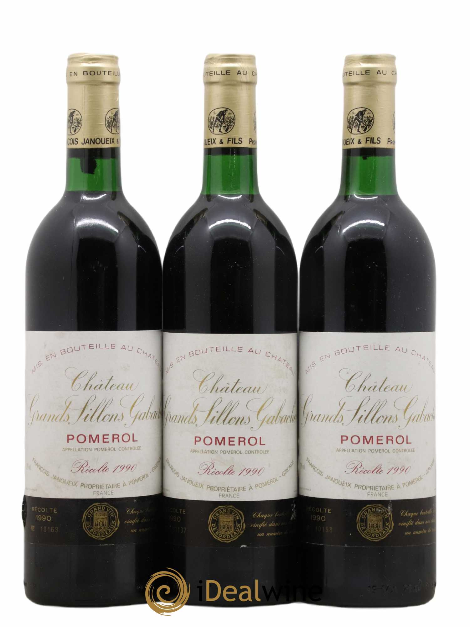 Château Les Grands Sillons 1990 - Lot de 3 bouteilles - 0