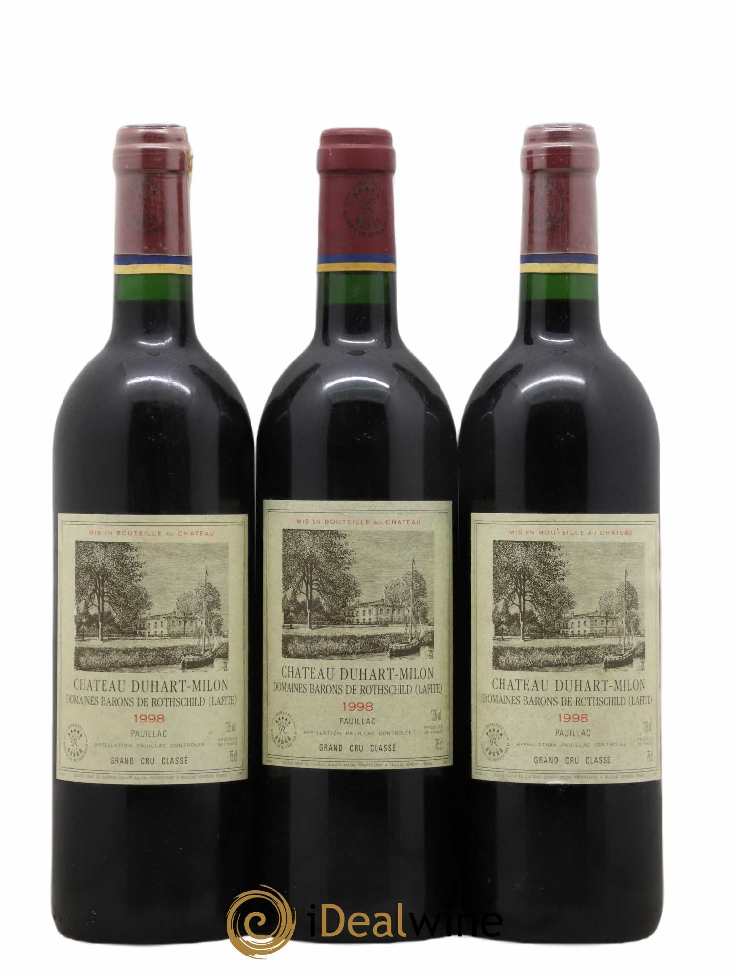 Château Duhart-Milon 4ème Grand Cru Classé 1998 - Lot de 3 bouteilles - 0