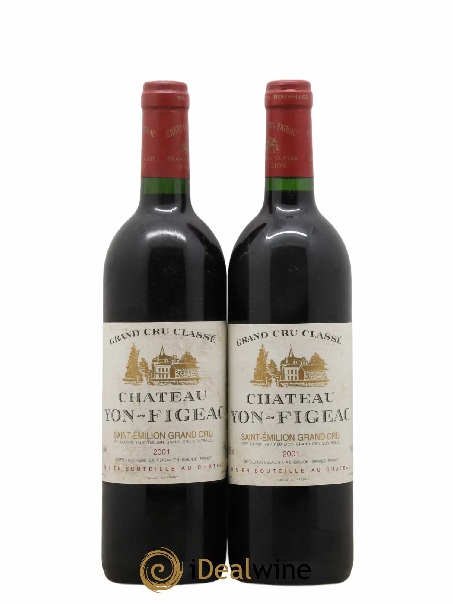 Château Yon Figeac Grand Cru Classé 2001 - Lot de 2 bouteilles - 0