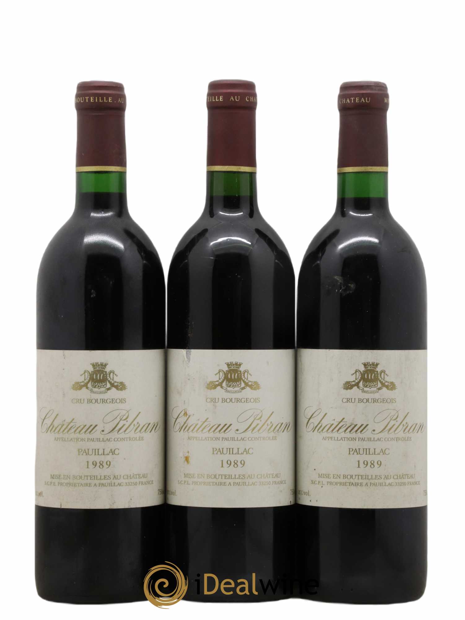 Château Pibran 1989 - Lot de 3 bouteilles - 0