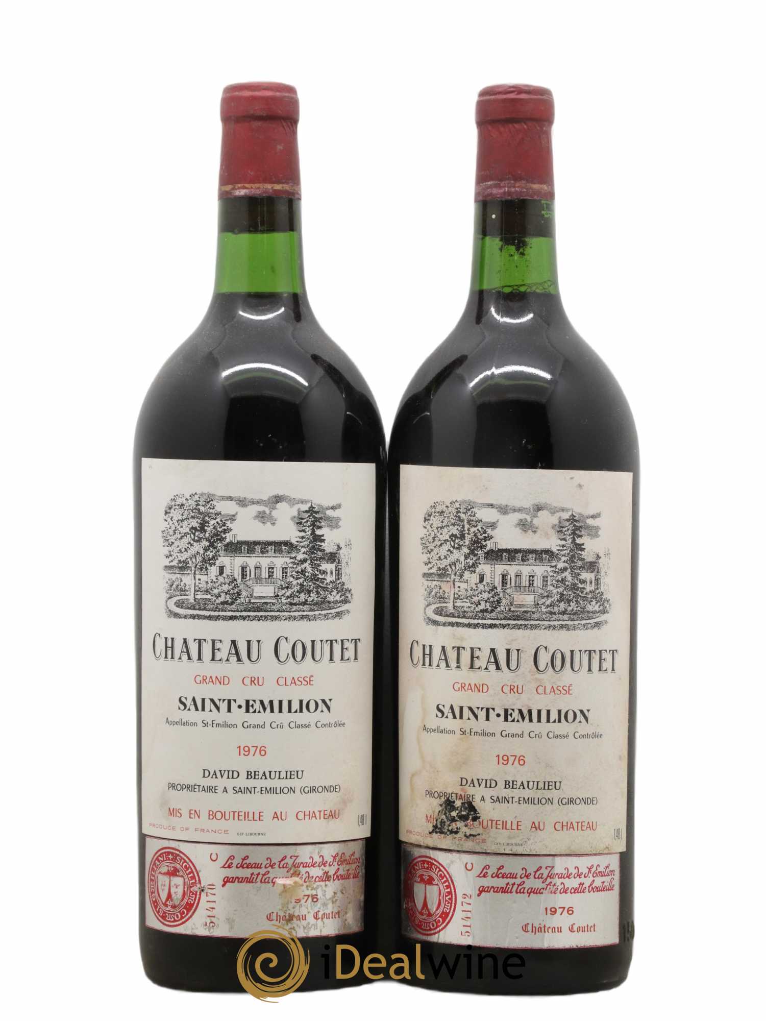 Saint-Émilion Grand Cru Château Coutet 1976 - Lot de 2 magnums - 0