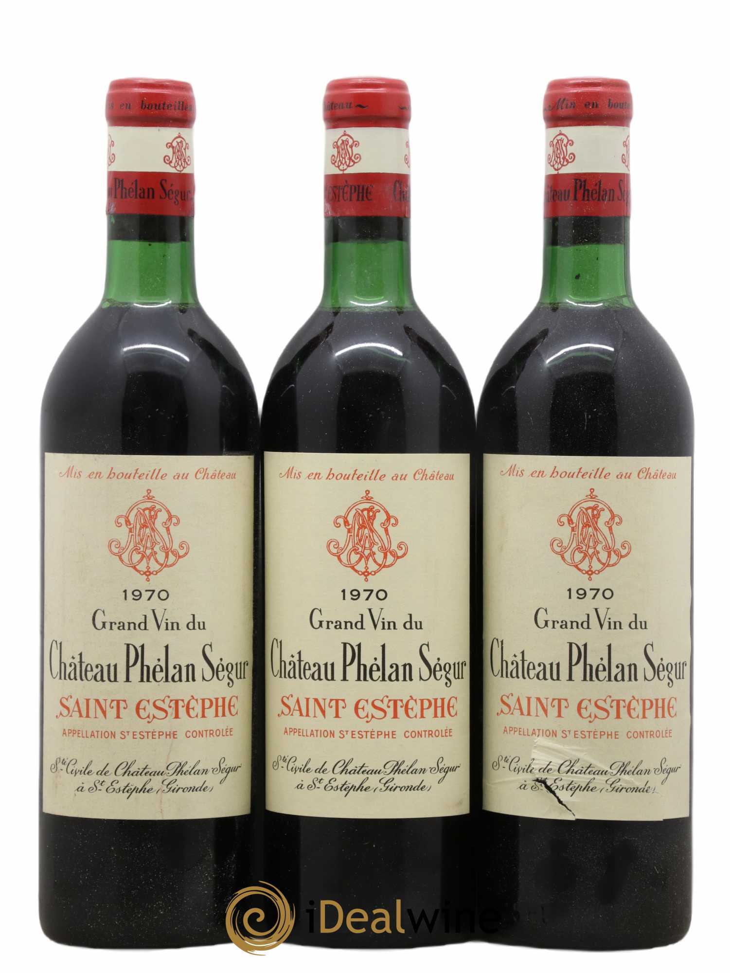 Château Phélan Ségur (sans prix de réserve) 1970 - Lot de 3 bouteilles - 0