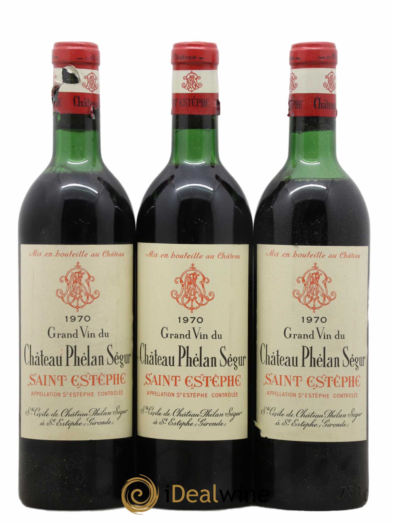 Château Phélan Ségur (sans prix de réserve) 1970 - Lot de 3 bouteilles - 0