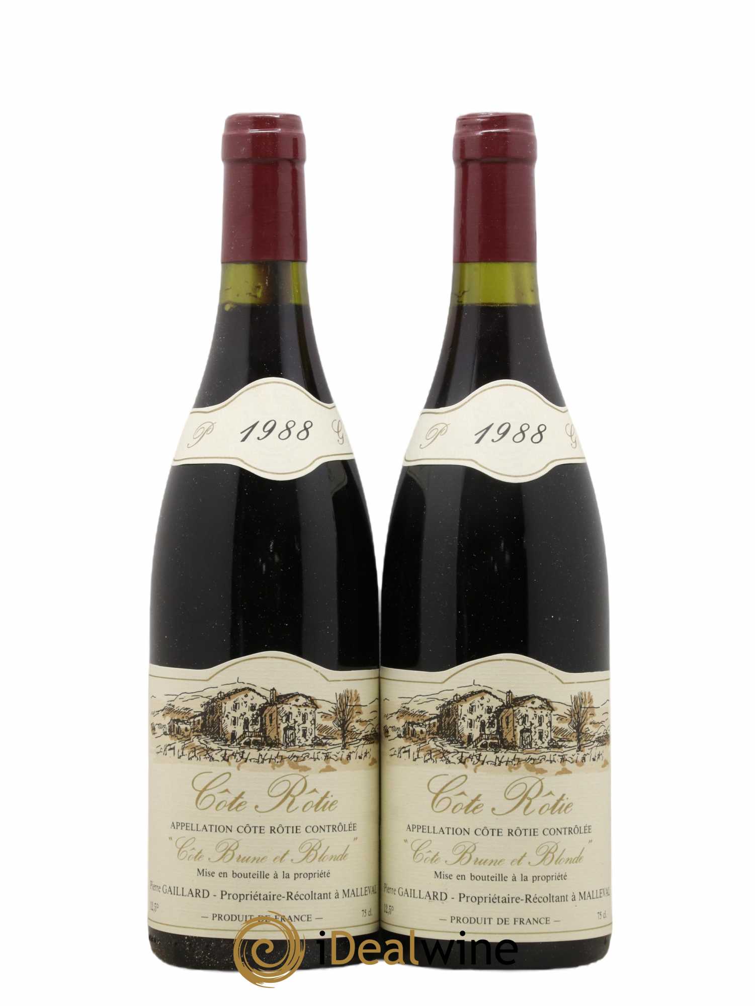 Côte-Rôtie Cote Brune Et Blonde Gaillard 1988 - Posten von 2 Flaschen - 0