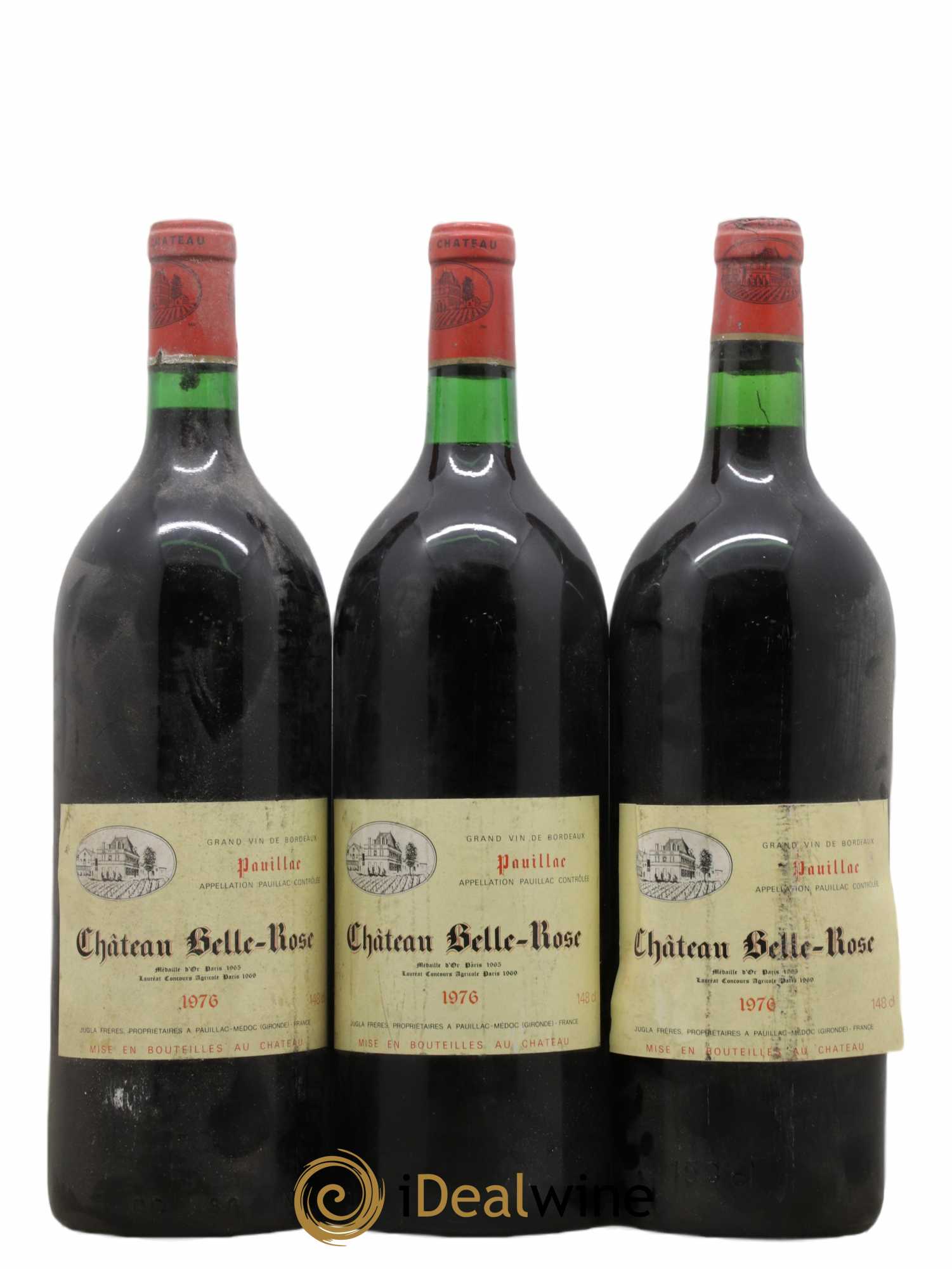 Château Belle Rose Cru Bourgeois (sans prix de réserve) 1976 - Lot de 3 magnums - 0