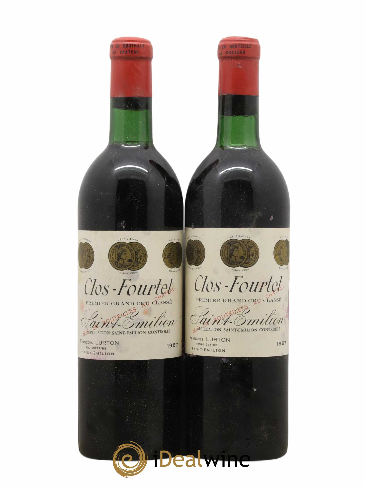 Clos Fourtet 1er Grand Cru Classé B 1967 - Lot of 2 bottles - 0