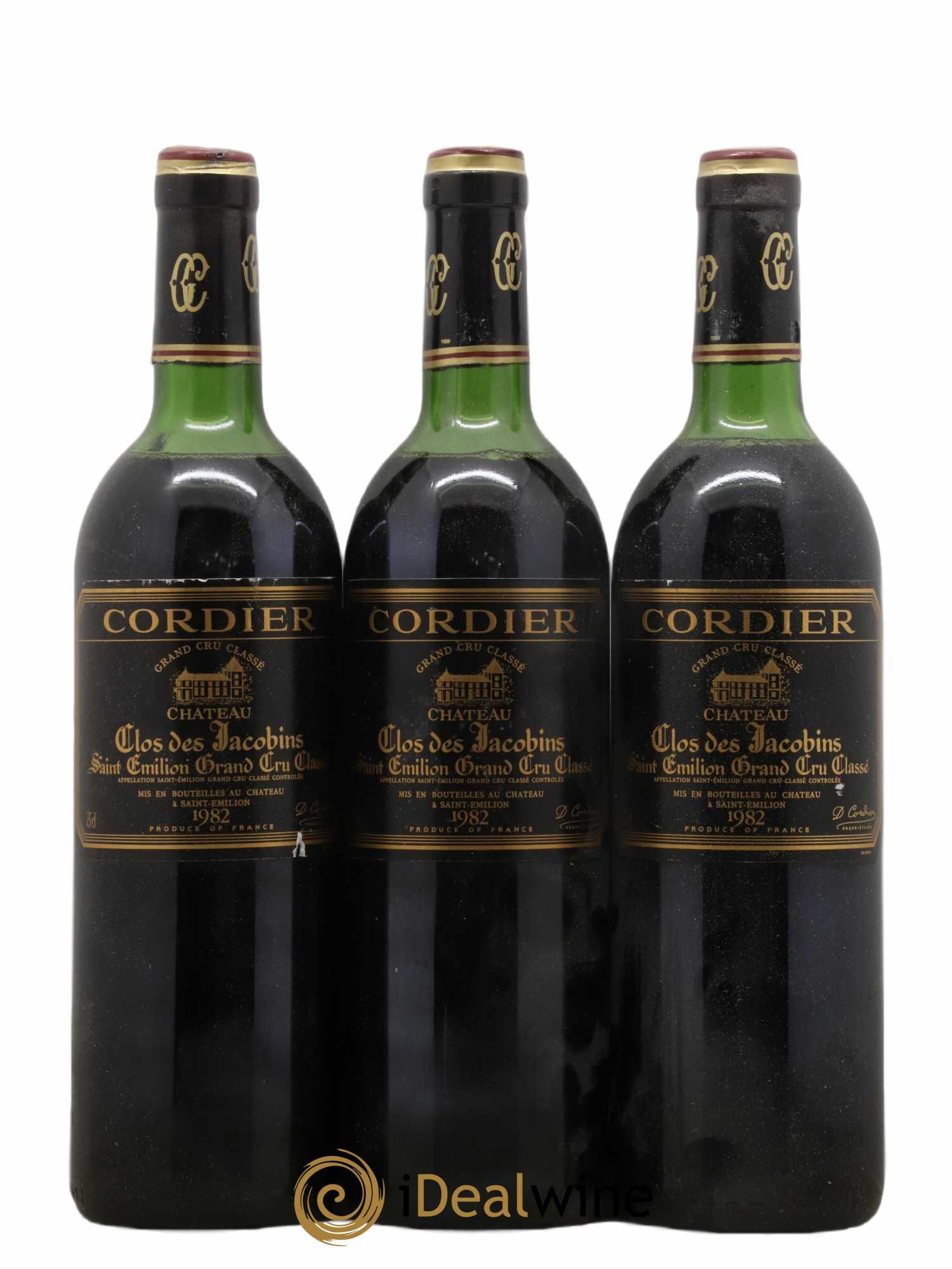 Château Clos des Jacobins Grand Cru Classé 1982 - Lot de 3 bouteilles - 0