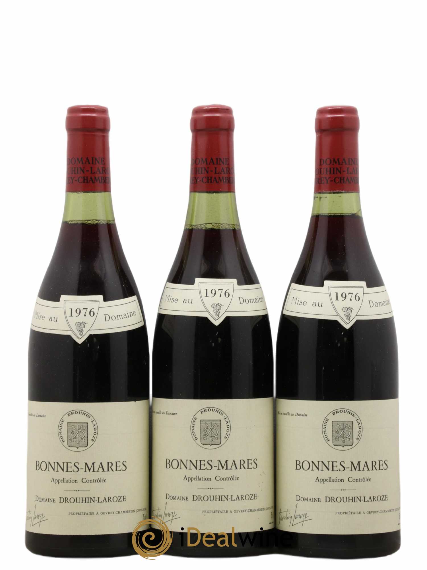 Bonnes-Mares Grand Cru Domaine Drouhin-Laroze 1976 - Lot de 3 bouteilles - 0