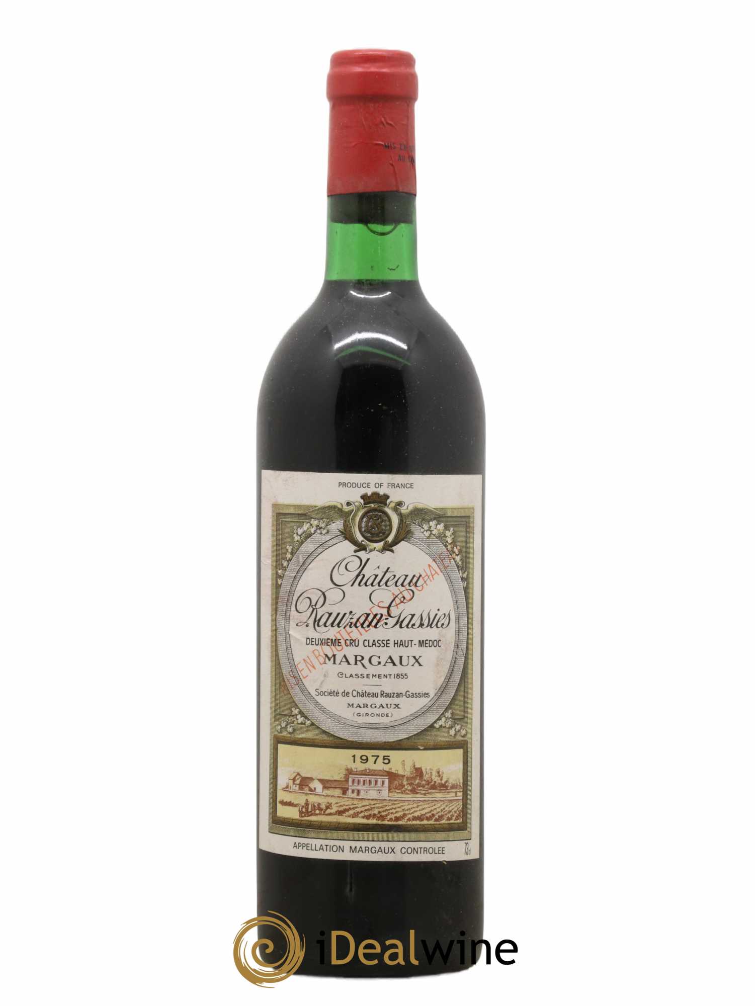 Château Rauzan-Gassies 2ème Grand Cru Classé 1975 - Lot de 1 bouteille - 0