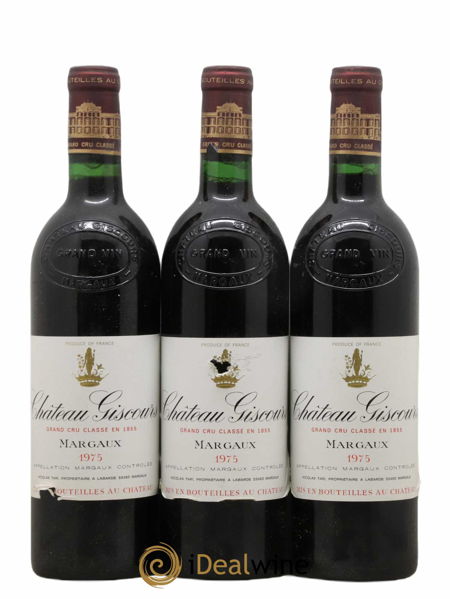 Château Giscours 3ème Grand Cru Classé (sans prix de réserve) 1975 - Lot de 3 bouteilles - 0