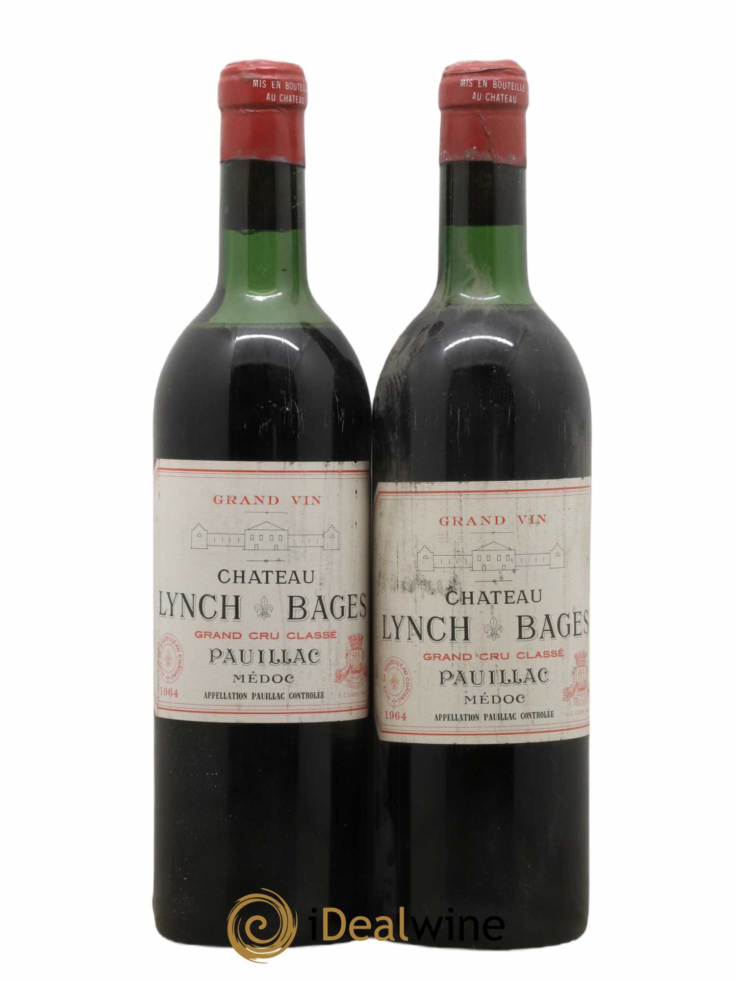 Château Lynch Bages 5ème Grand Cru Classé 1964 - Lot of 2 bottles - 0