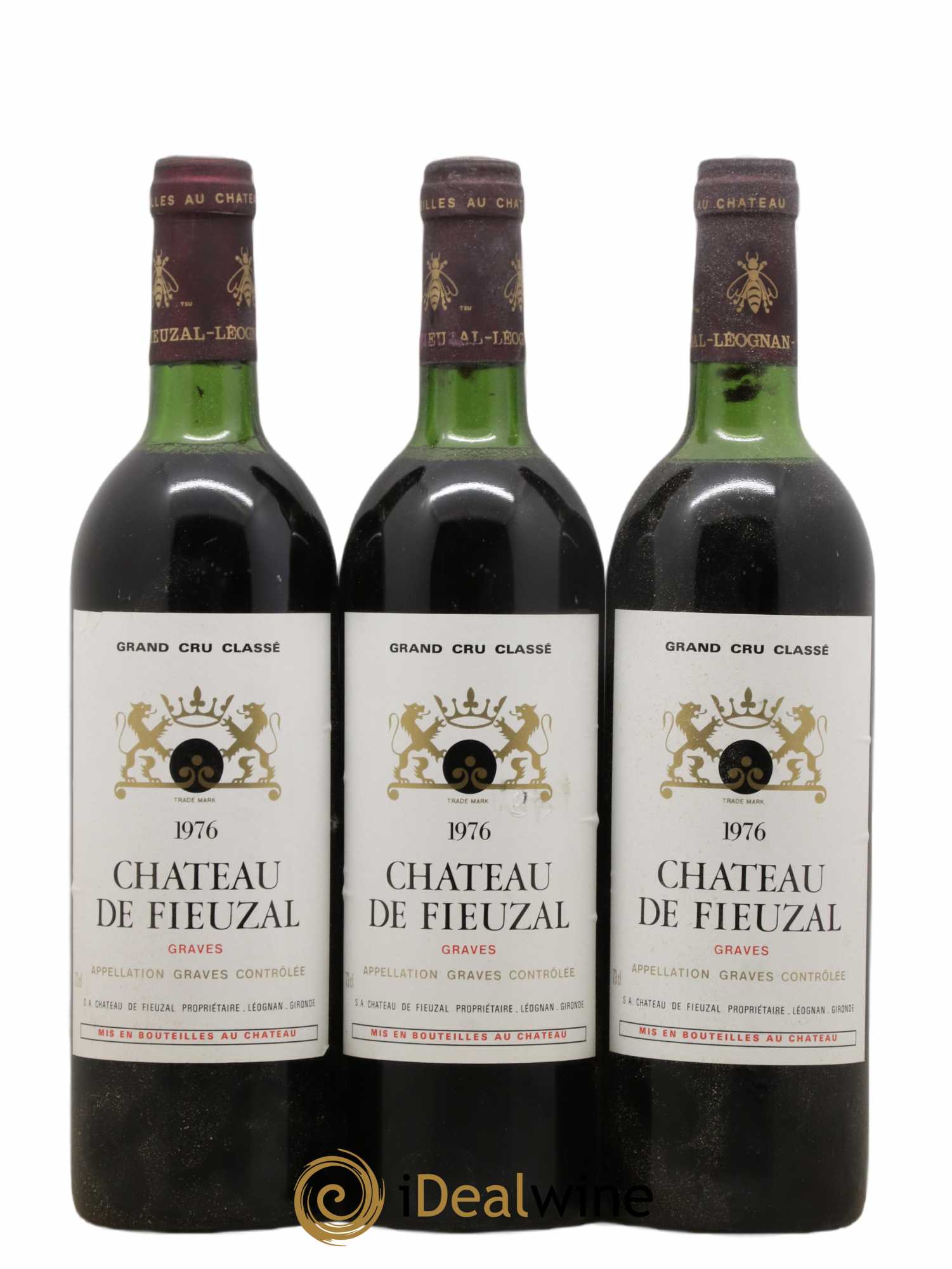 Château de Fieuzal Cru Classé de Graves (sans prix de réserve) 1976 - Lot de 3 bouteilles - 0