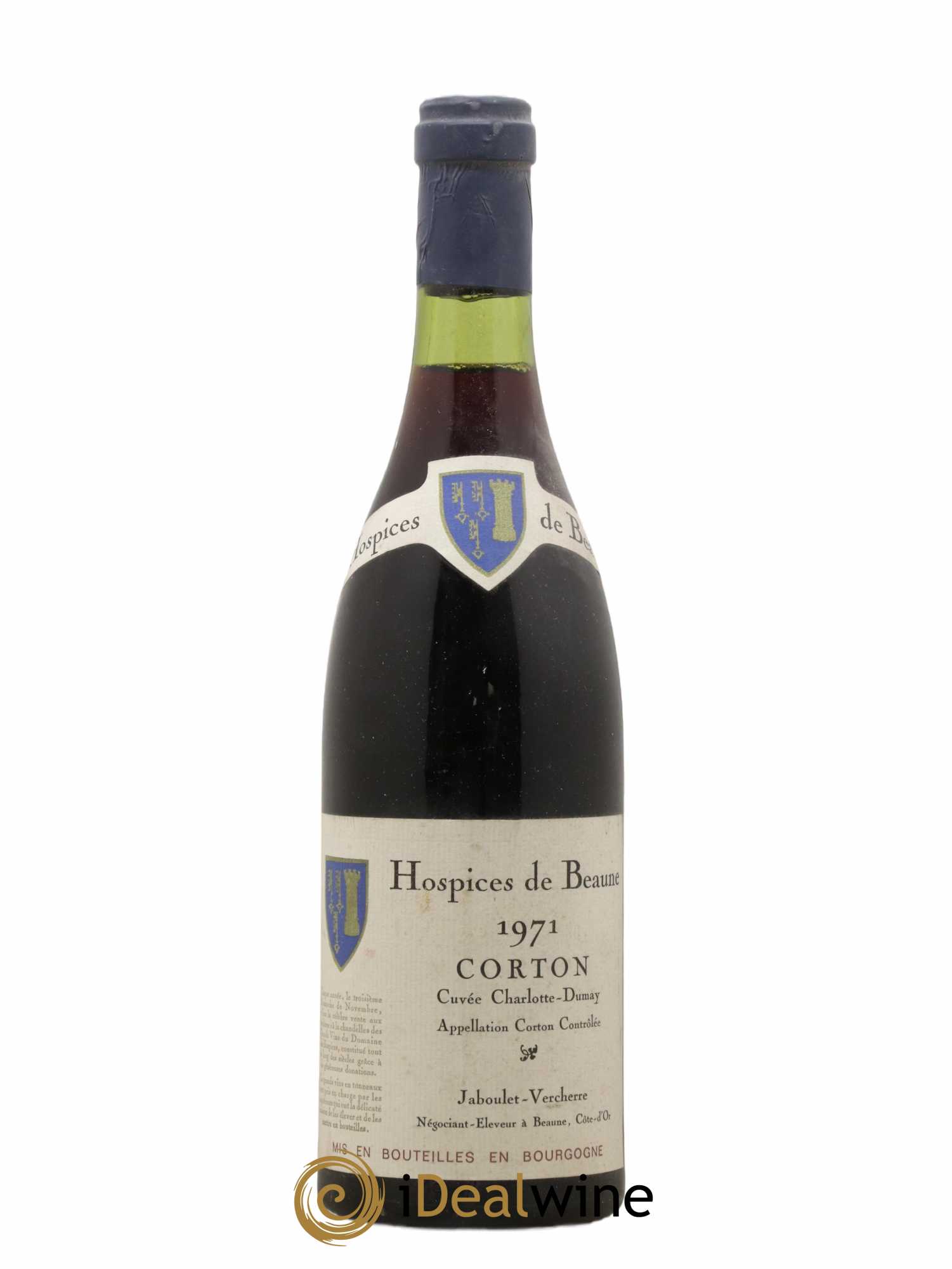 Corton Grand Cru Jaboulet Vercherre Hospice De Beaune 1971 - Posten von 1 Flasche - 0