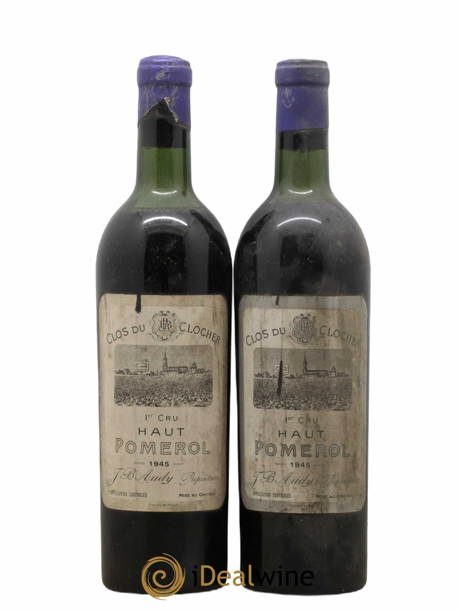 Clos du Clocher 1945 - Lot of 2 bottles - 0