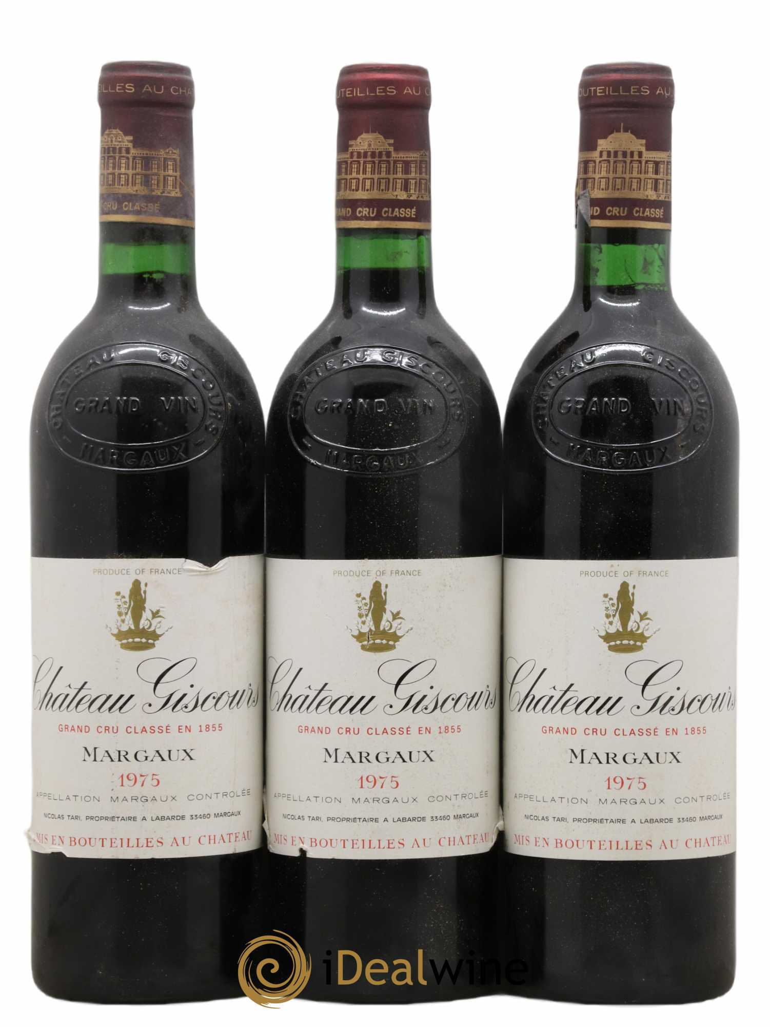 Château Giscours 3ème Grand Cru Classé (sans prix de réserve) 1975 - Lot de 3 bouteilles - 0