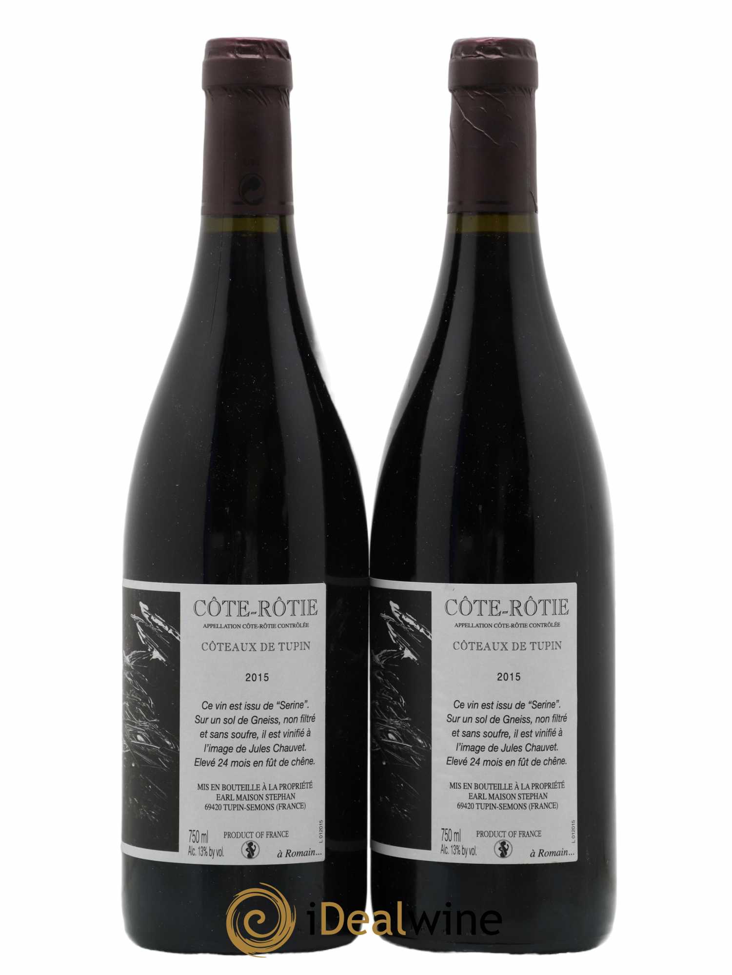 Côte-Rôtie Coteaux de Tupin Jean-Michel Stephan 2015 - Lot of 2 bottles - 1
