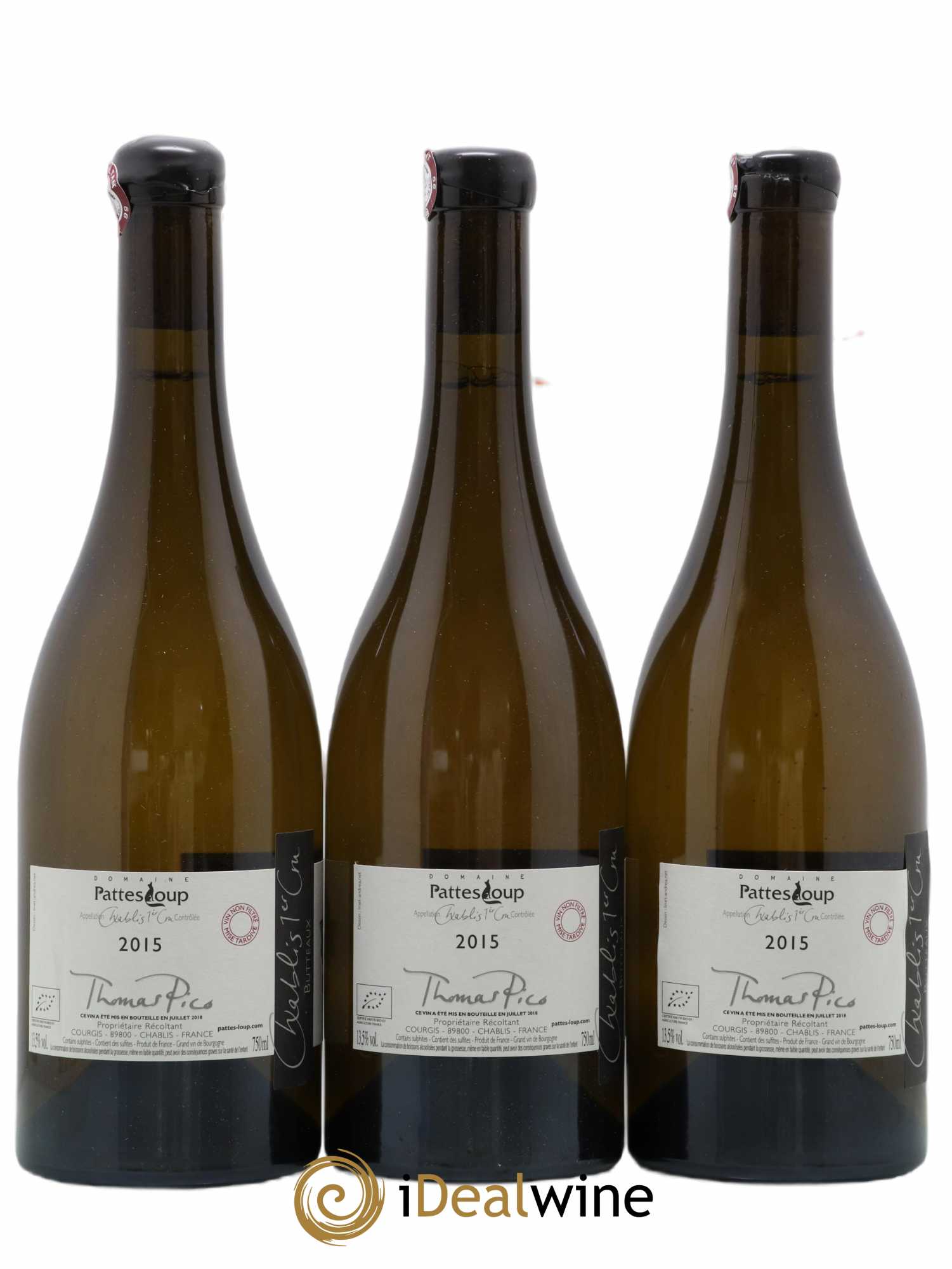 Chablis 1er Cru Butteaux Pattes Loup (Domaine) 2015 - Lot de 3 bouteilles - 1