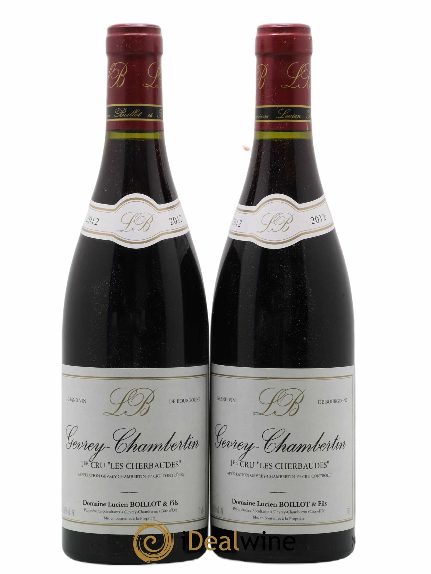 Gevrey-Chambertin 1er Cru Les Cherbaudes Lucien Boillot & Fils (Domaine) 2012 - Lot de 2 bouteilles - 0