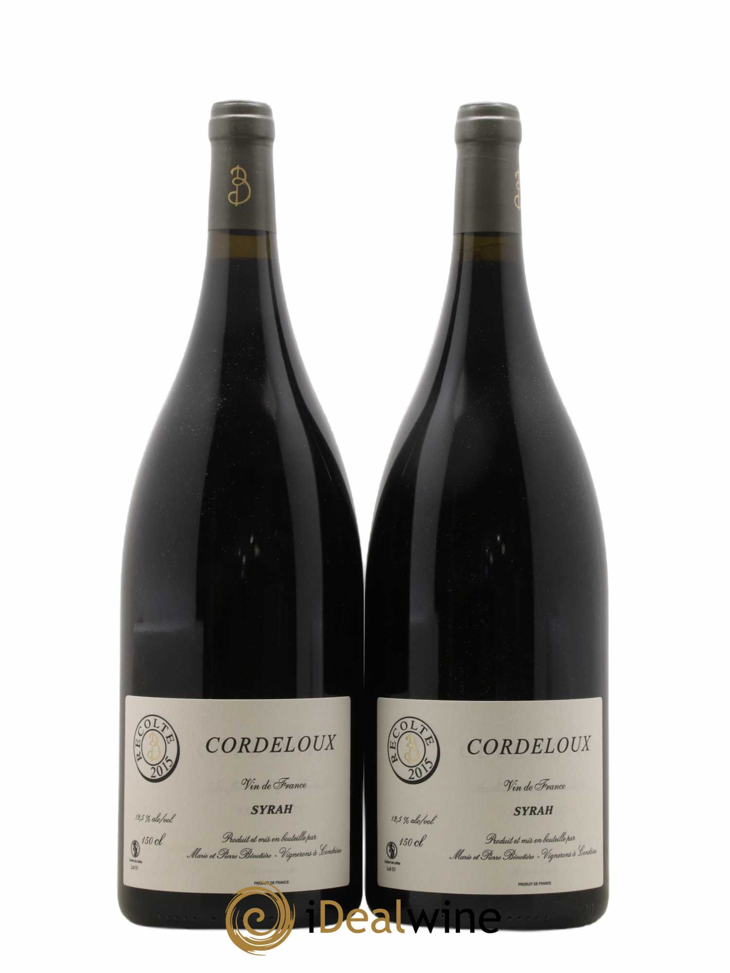 Vin de France Syrah Cordeloux Marie et Pierre Bénetière (Domaine) 2015 - Lot of 2 magnums - 0