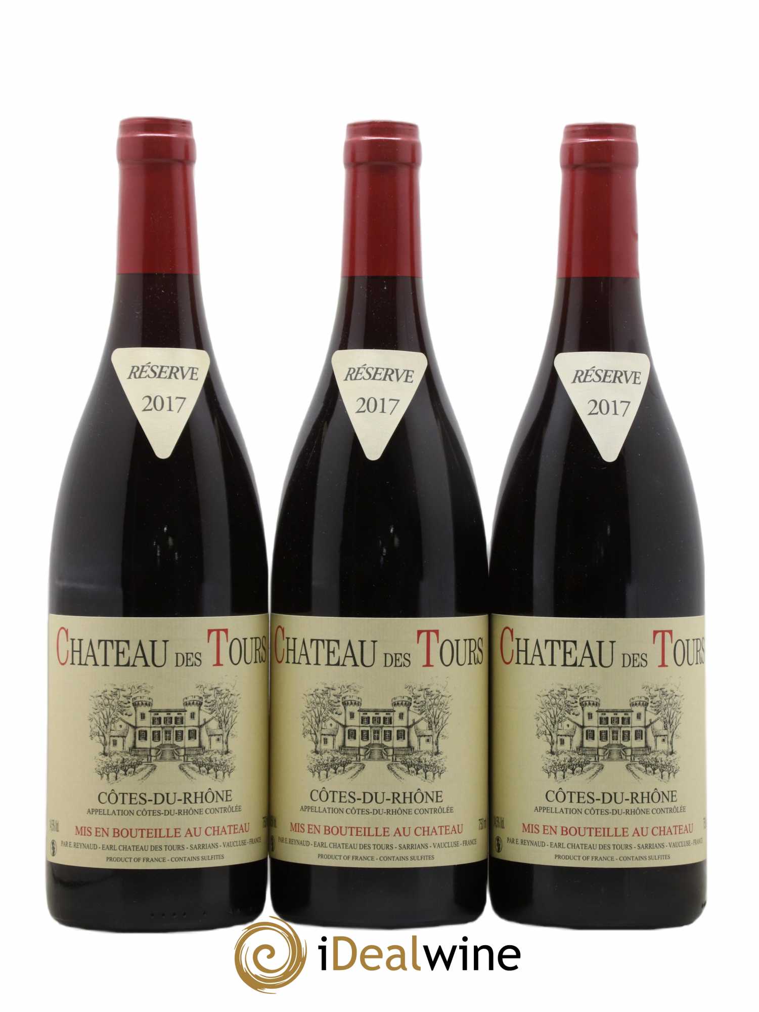 Côtes-du-Rhône Château des Tours Emmanuel Reynaud 2017 - Lot de 3 bouteilles - 0