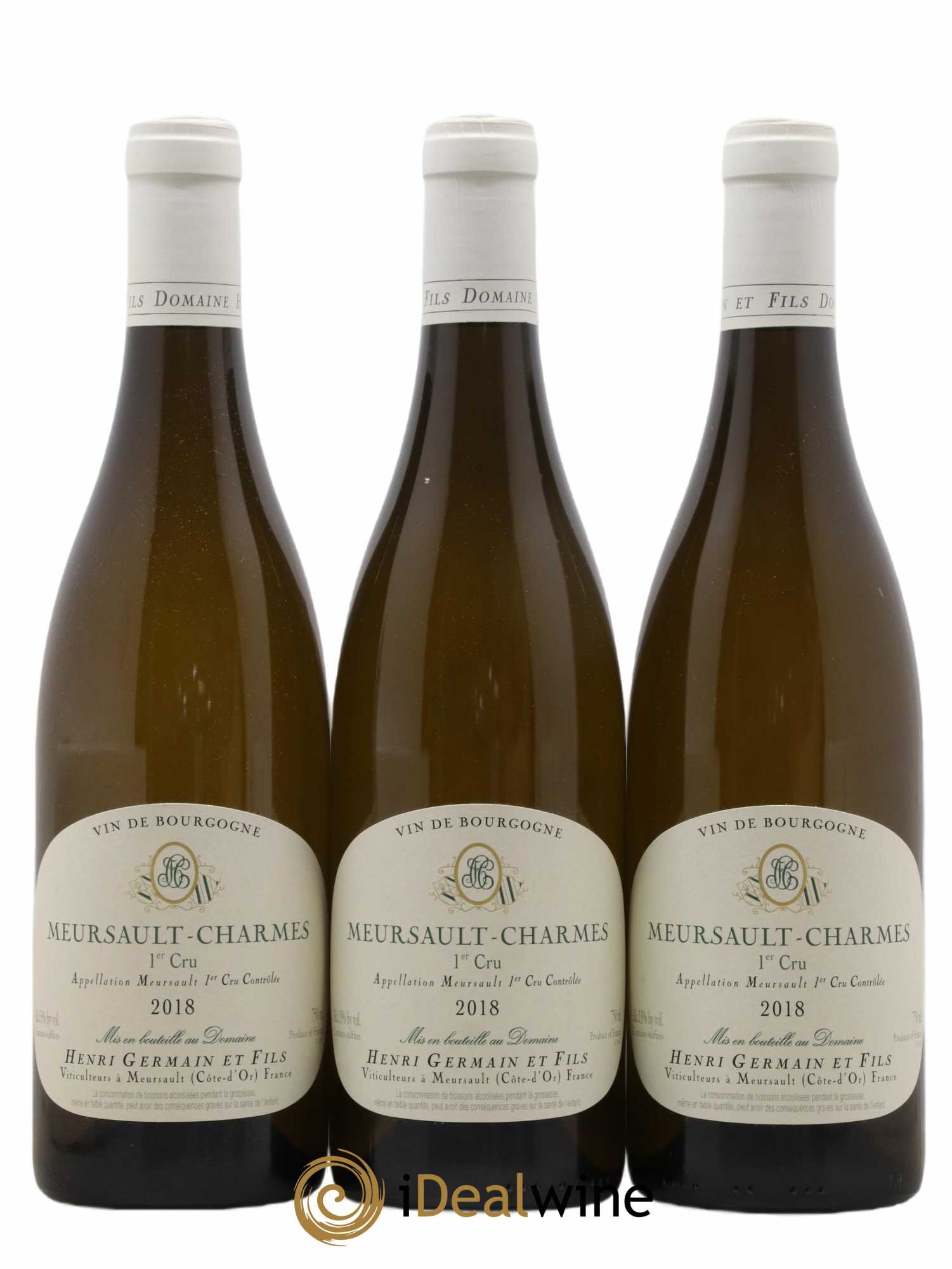 Meursault 1er Cru Charmes Henri Germain 2018 - Lot de 3 bouteilles - 0