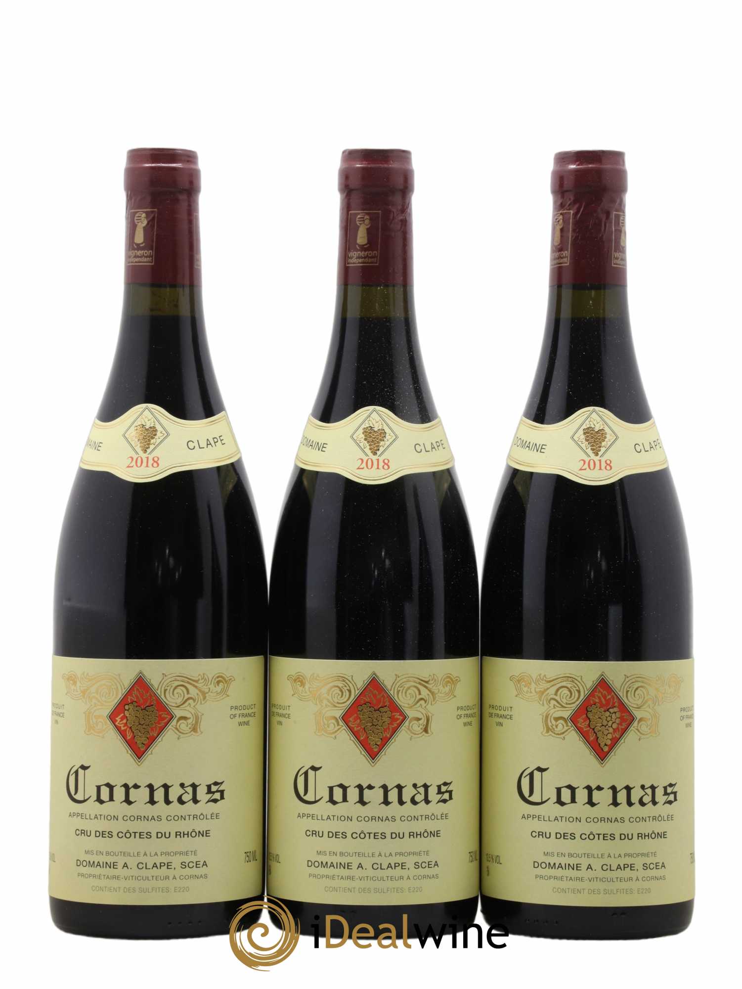 Cornas Auguste Clape 2018 - Lot of 3 bottles - 0