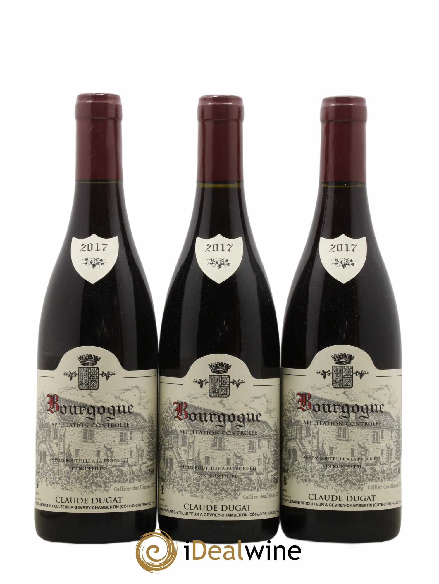 Bourgogne Claude Dugat 2017 - Lot of 3 bottles - 0
