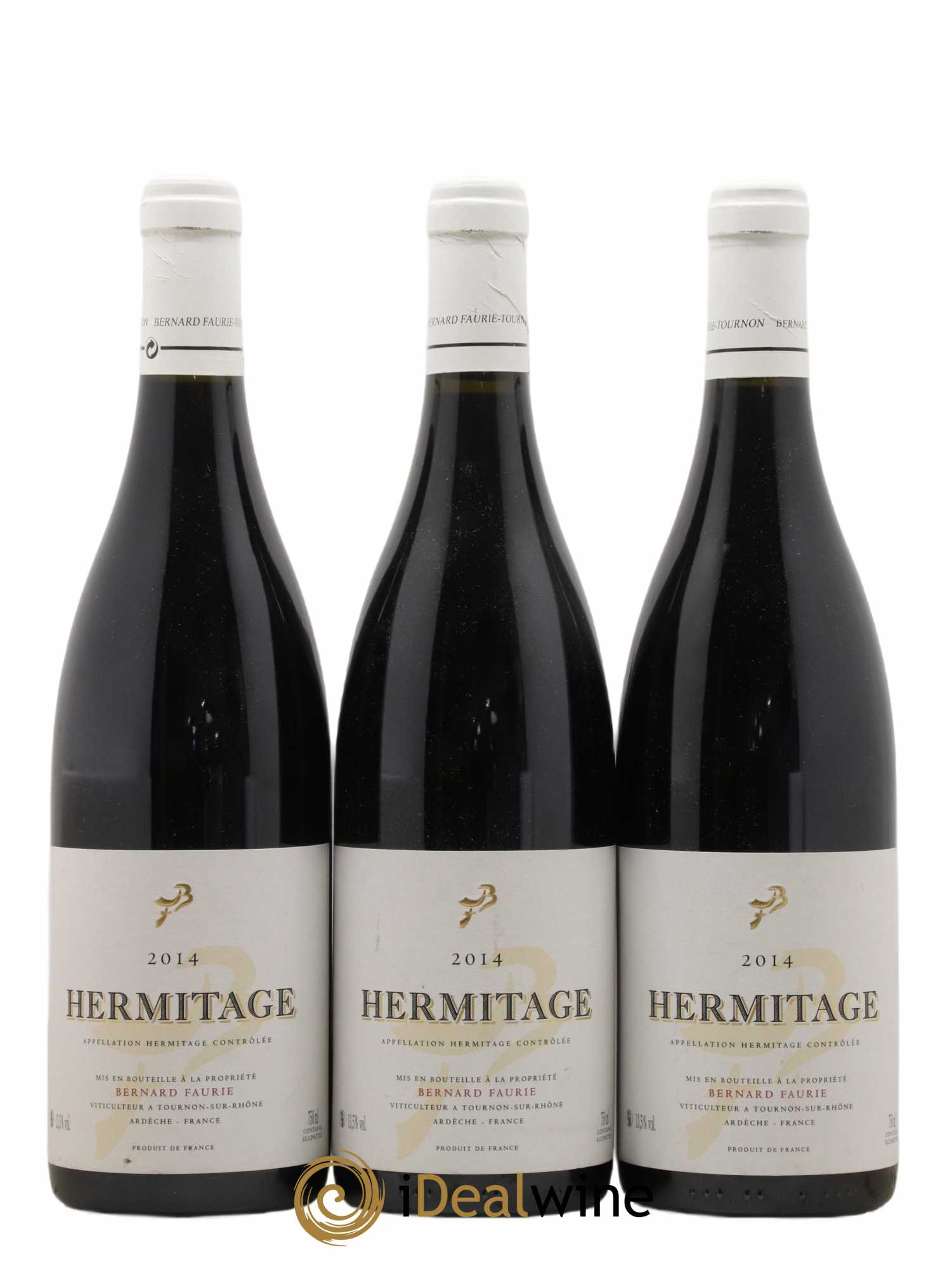 Hermitage Greffieux Bessards (capsule blanche) Bernard Faurie 2014 - Lot de 3 bouteilles - 0