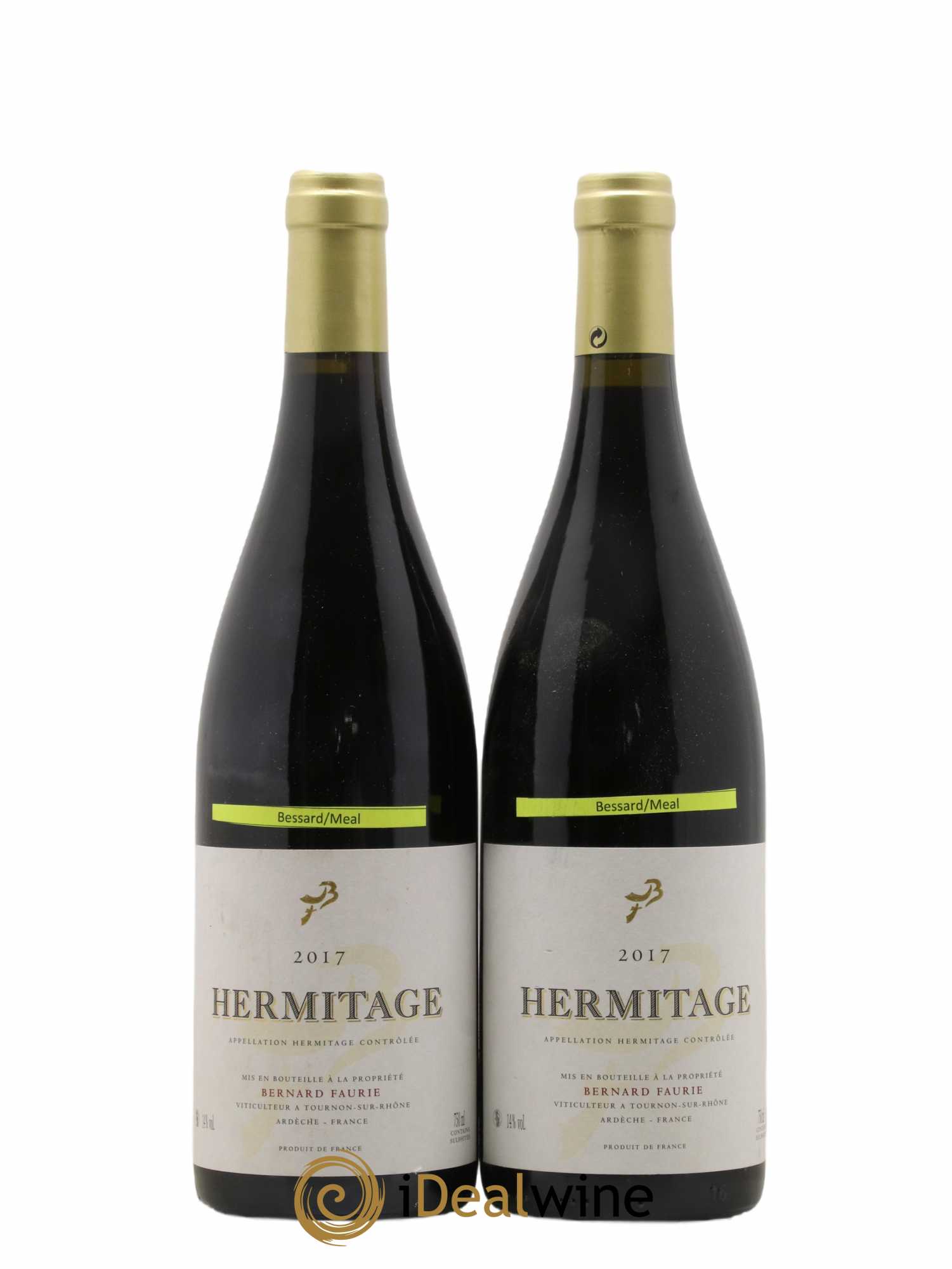 Hermitage Bessards Méal (capsule dorée) Bernard Faurie 2017 - Lot of 2 bottles - 0